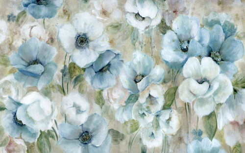 Fototapeta Akwarelowe błękitne kwiaty 