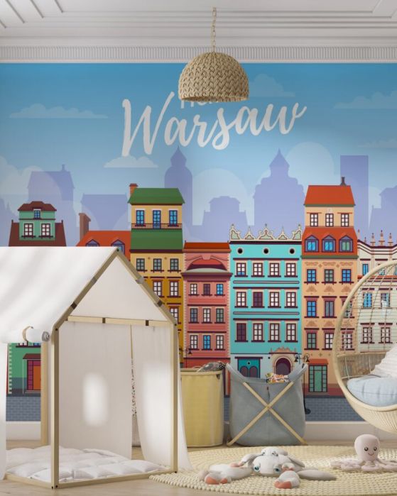 Fototapeta Kolorowe domy w Warszawie