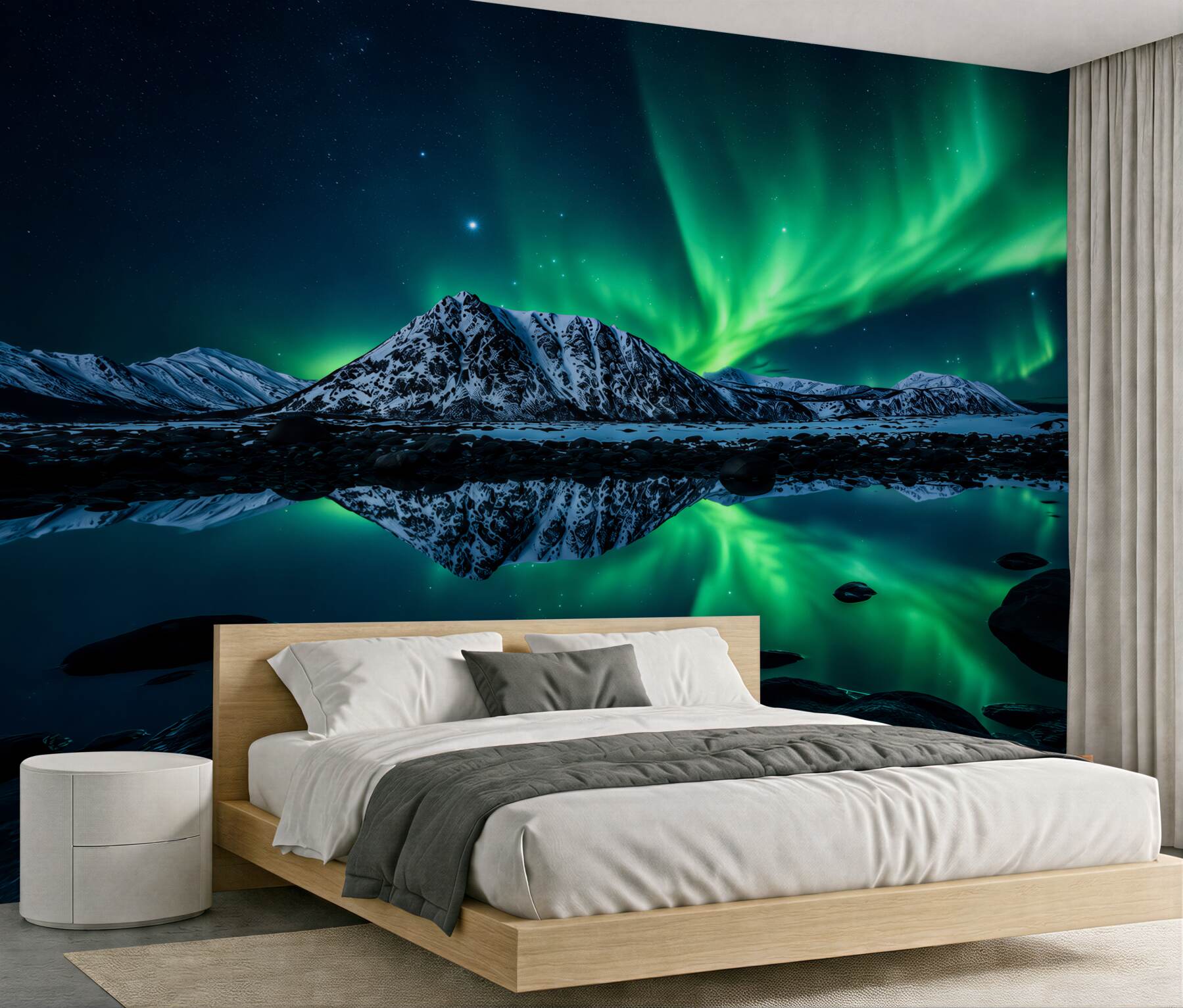 Fototapeta niesamowita zorza polarna nad wodą?v23