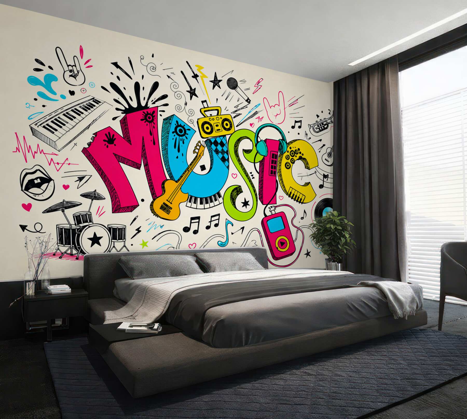Fototapeta style muzyczne na graffiti?v23