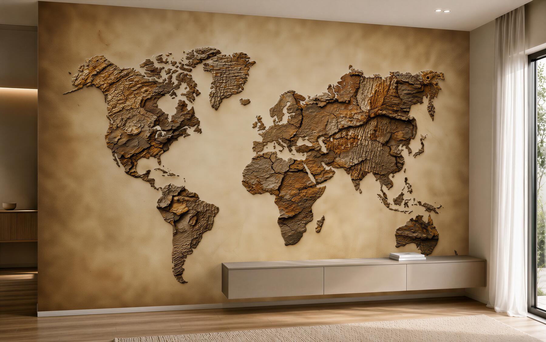 Fototapeta mapa świata z wysokościami gór?v23