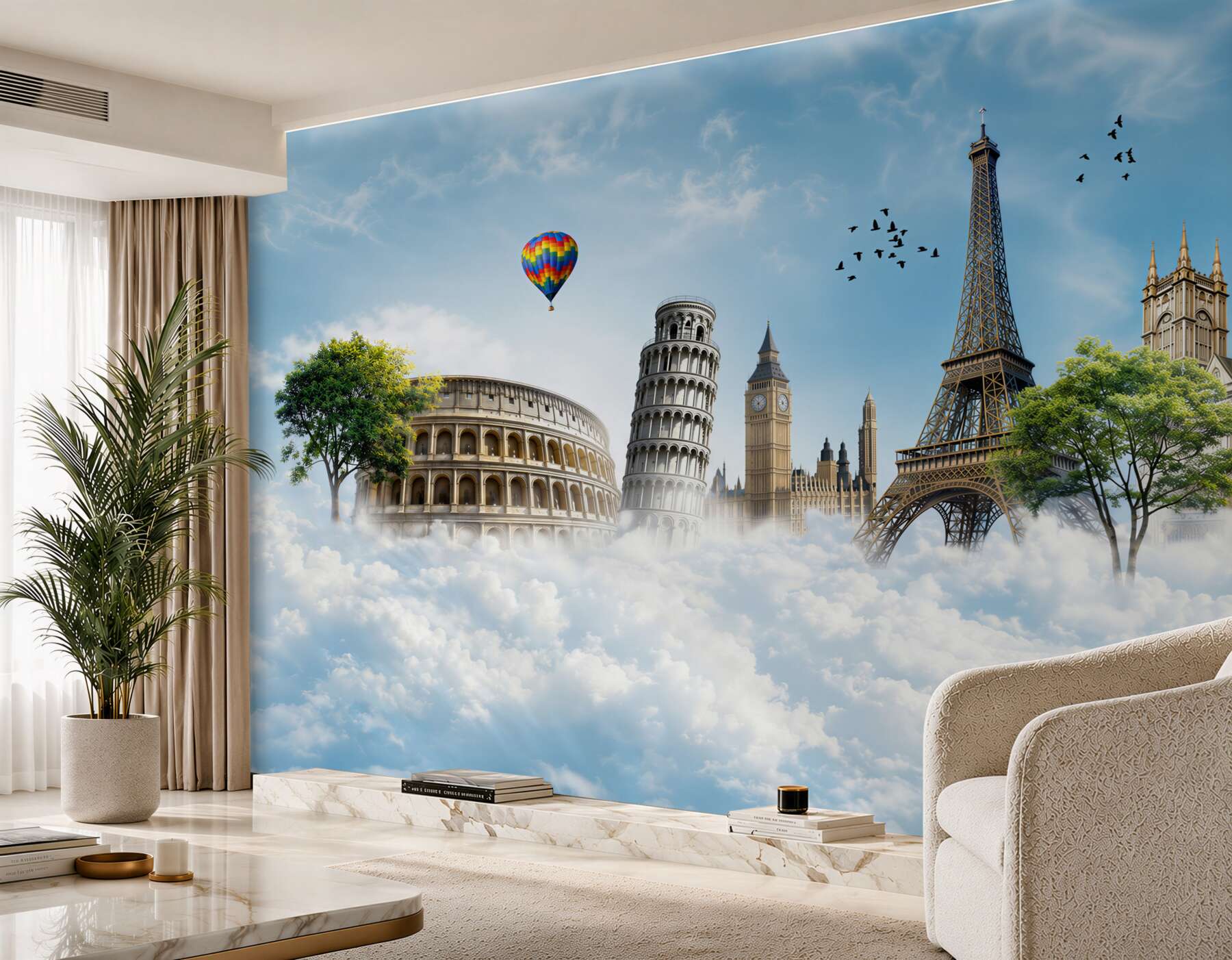 Fototapeta Zabytki europejskich miast w chmurach?v23