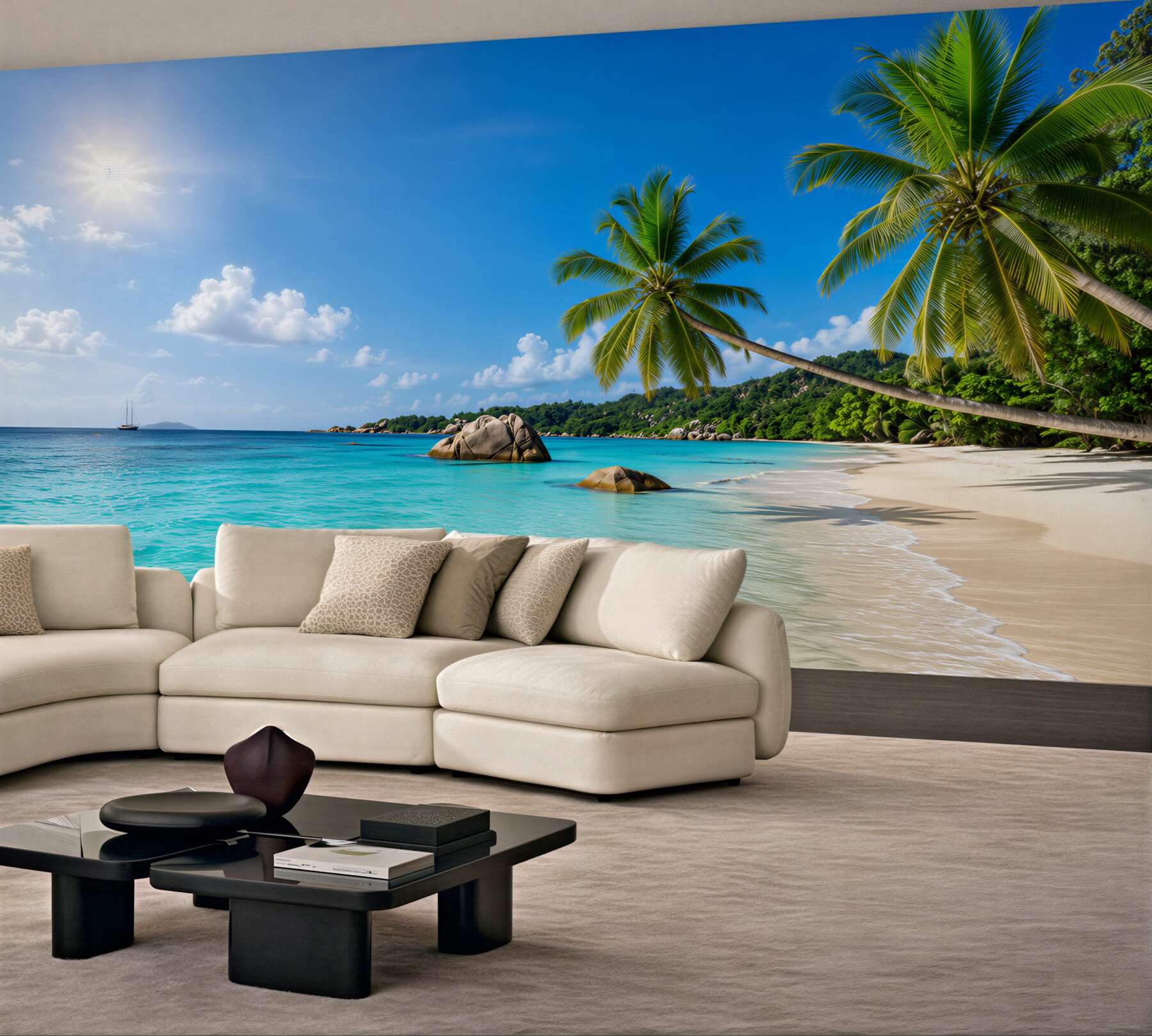 Fototapeta niebieska woda w pobliżu tropikalnej plaży?v23