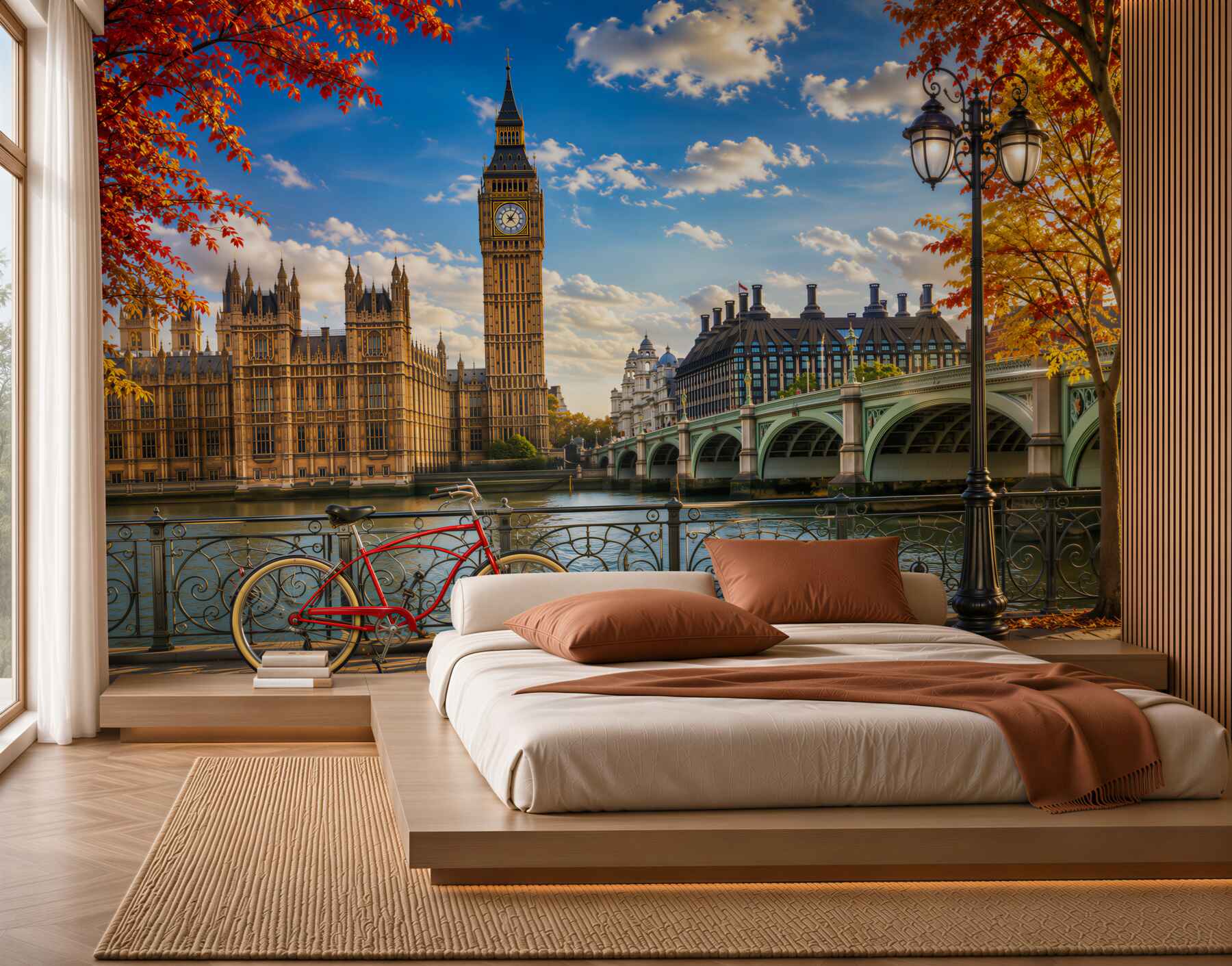 Fototapeta Most Tamizy i Big Ben jesienią?v23