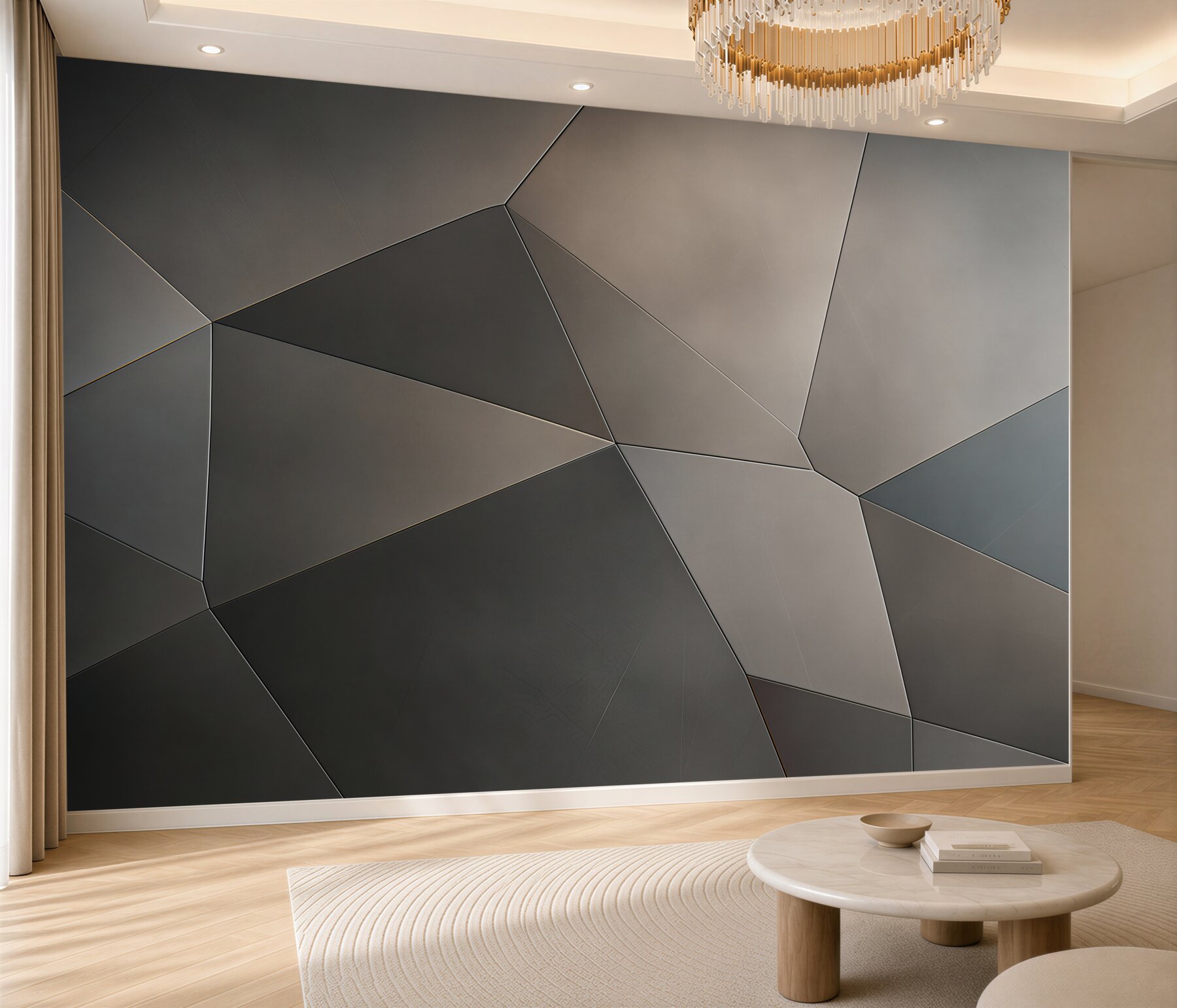 Fototapeta geometryczne szare panele 3D nowoczesna do salonu i biura?v23
