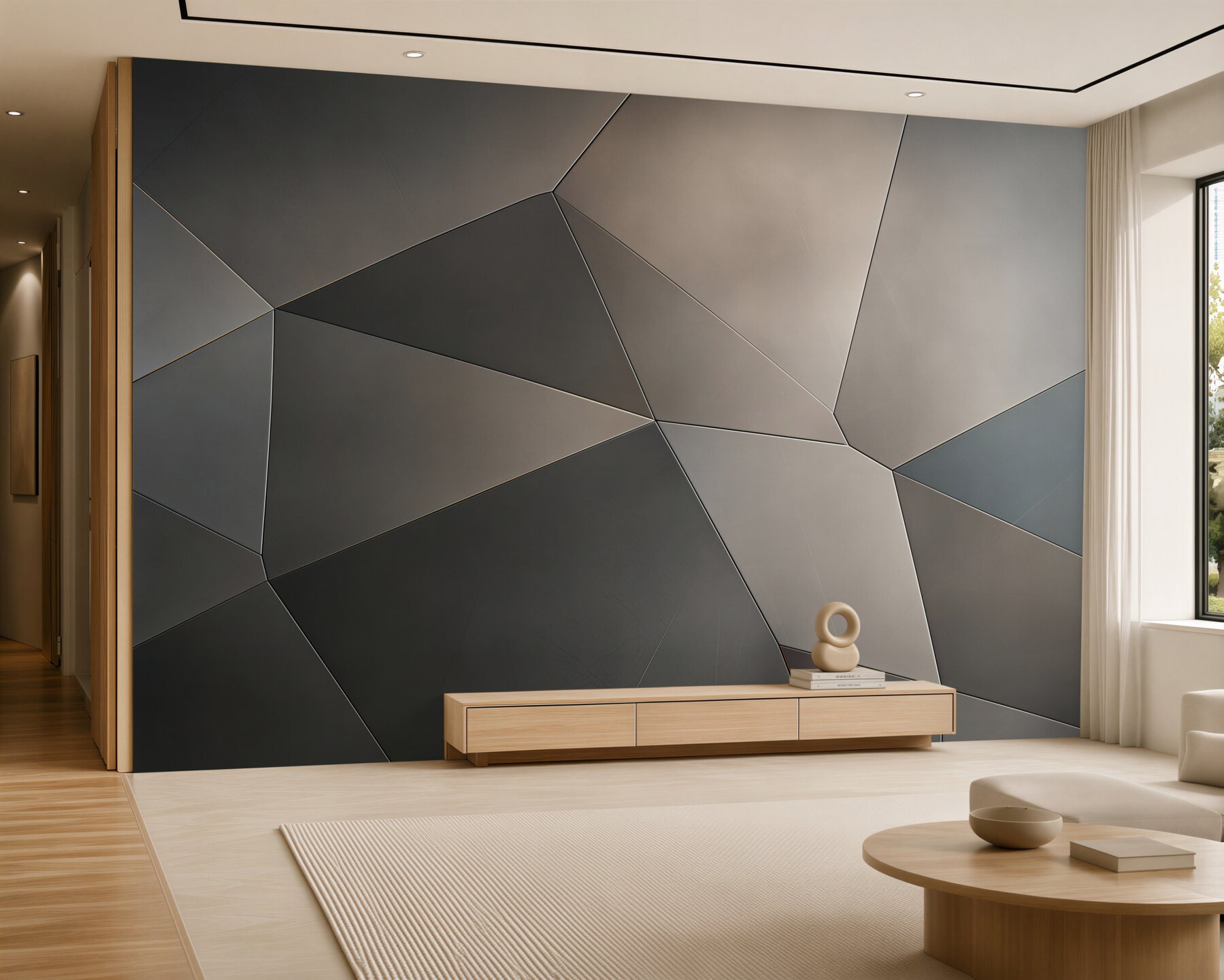 Fototapeta geometryczne szare panele 3D nowoczesna do salonu i biura?v23