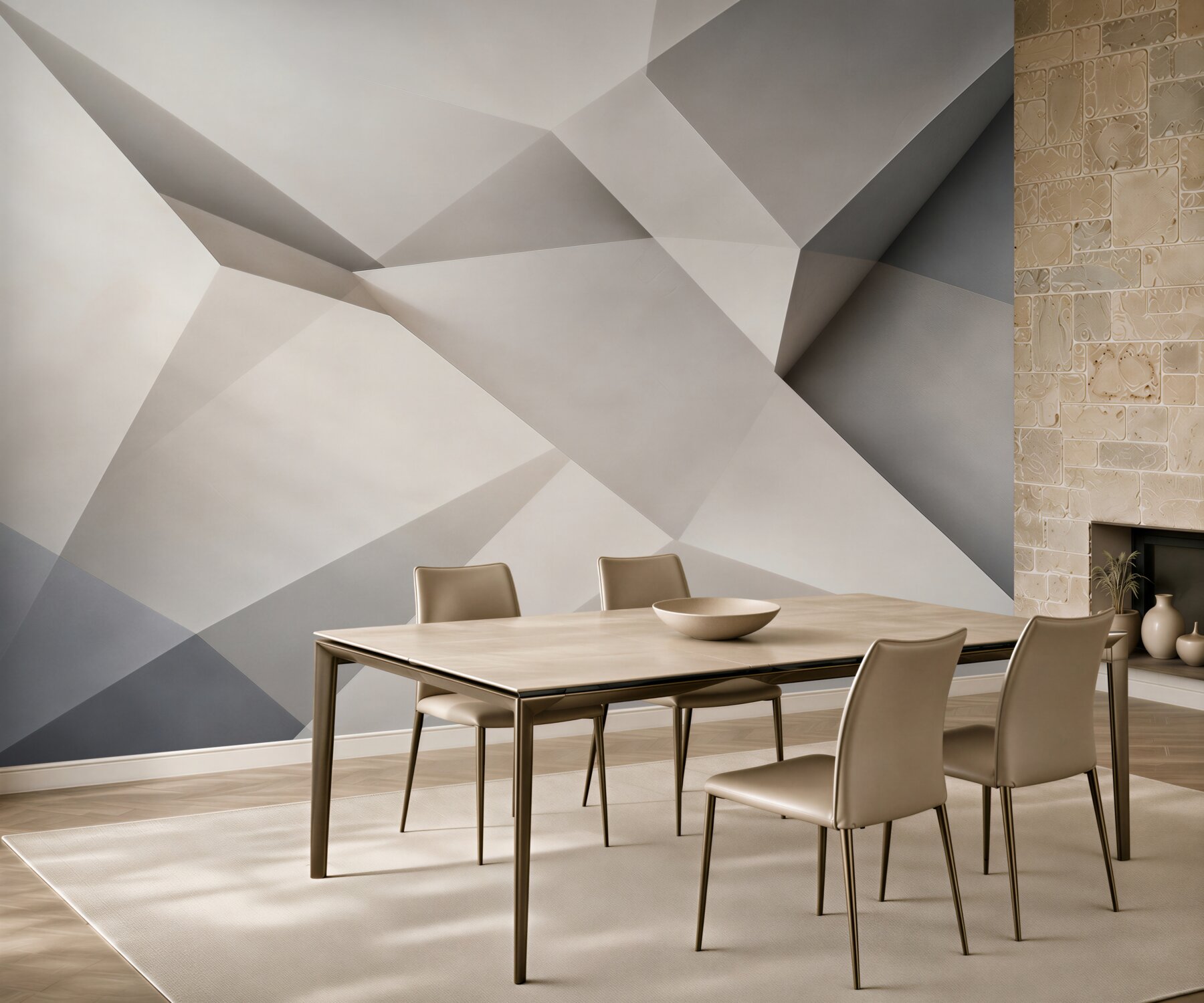 Fototapeta geometryczna abstrakcja szaro beżowa do nowoczesnego wnętrza?v23