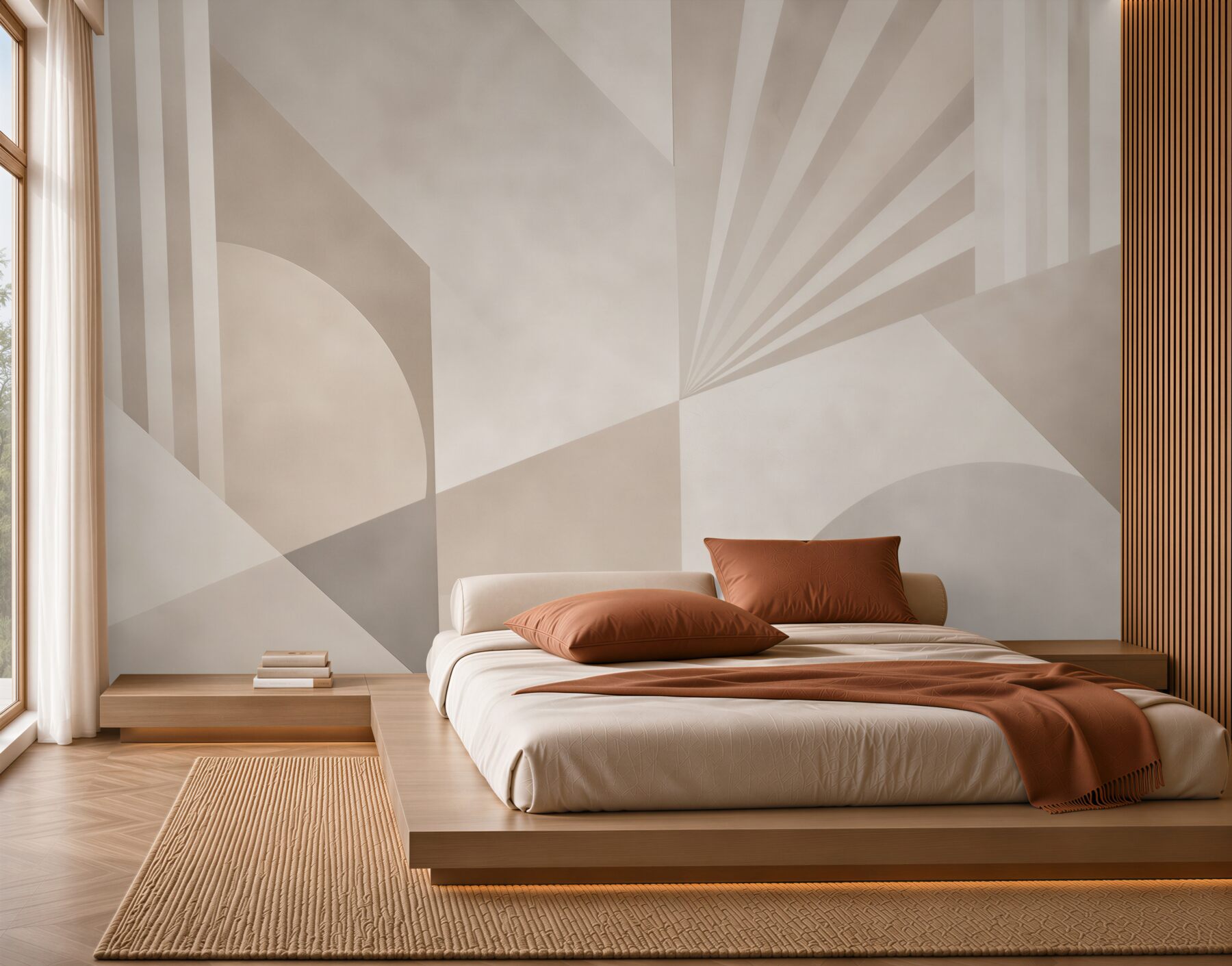 Fototapeta geometryczna abstrakcja beżowa w stylu nowoczesnym?v23