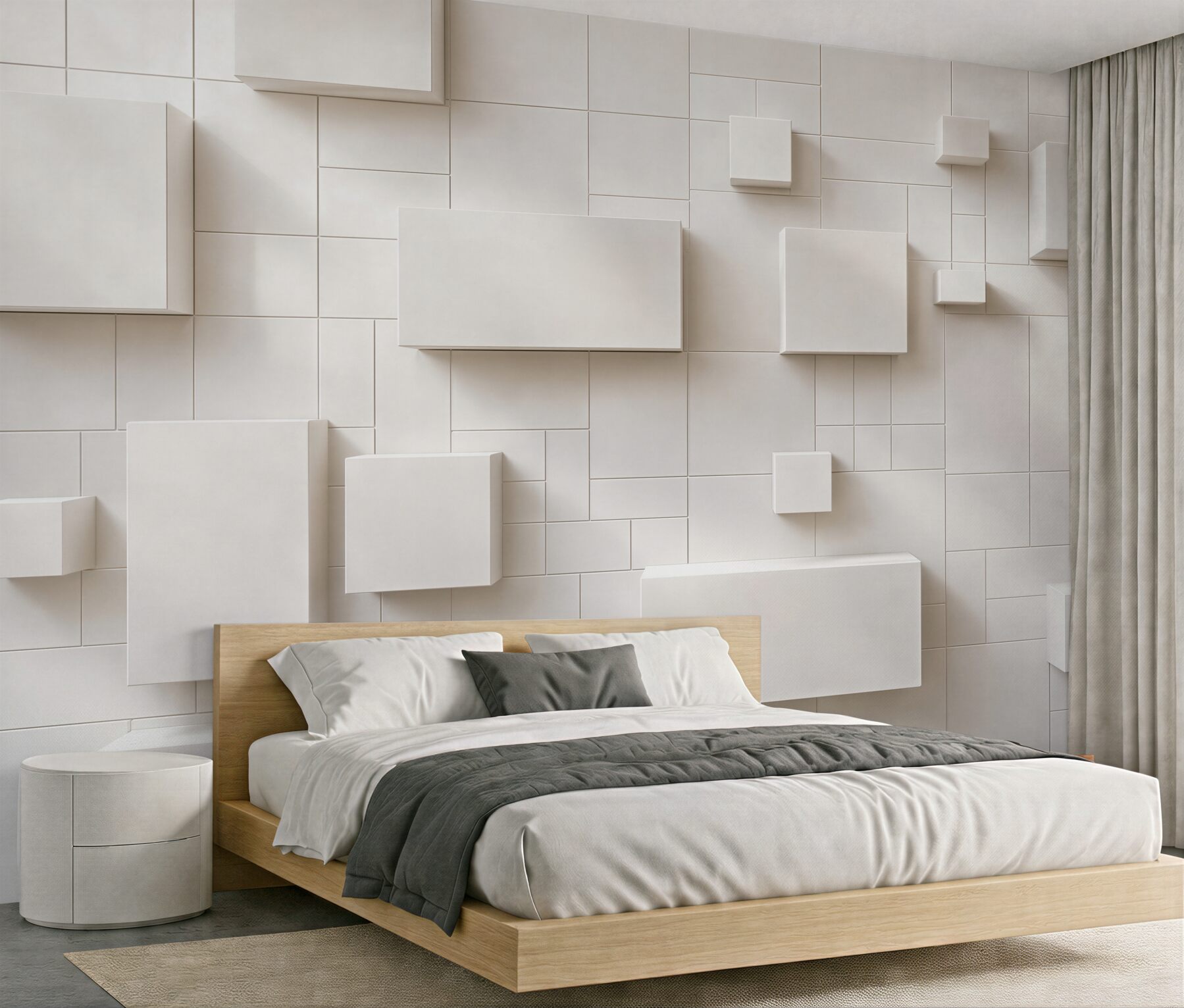 Fototapeta geometryczne białe panele 3D nowoczesna abstrakcja?v23