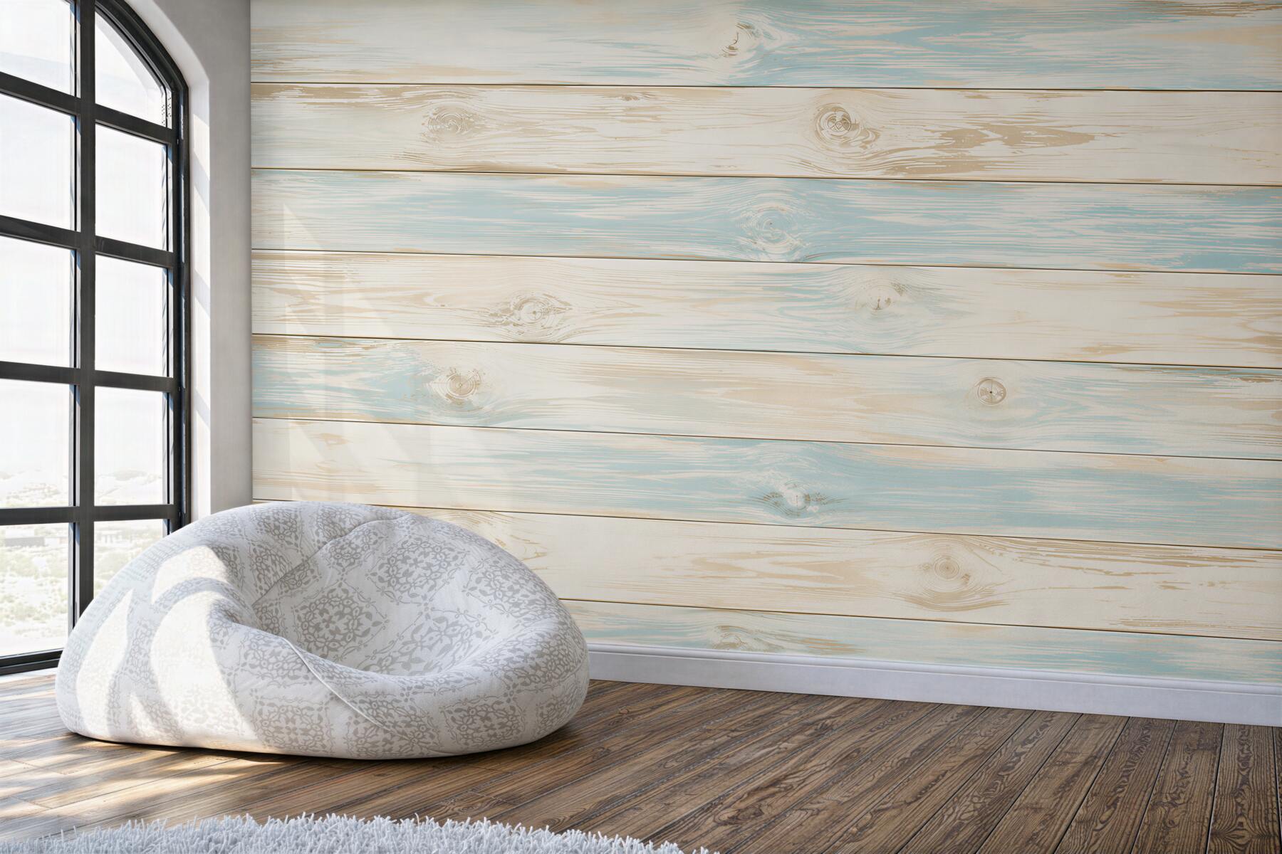 Fototapeta bielone deski drewniane biało błękitne w stylu shabby chic?v23