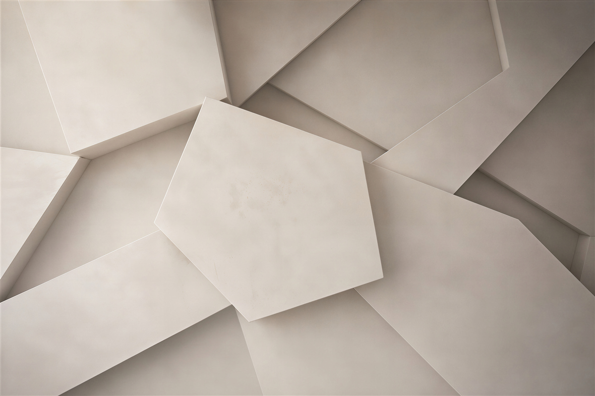 Fototapeta geometryczne panele 3D beżowe nowoczesna abstrakcja do salonu
