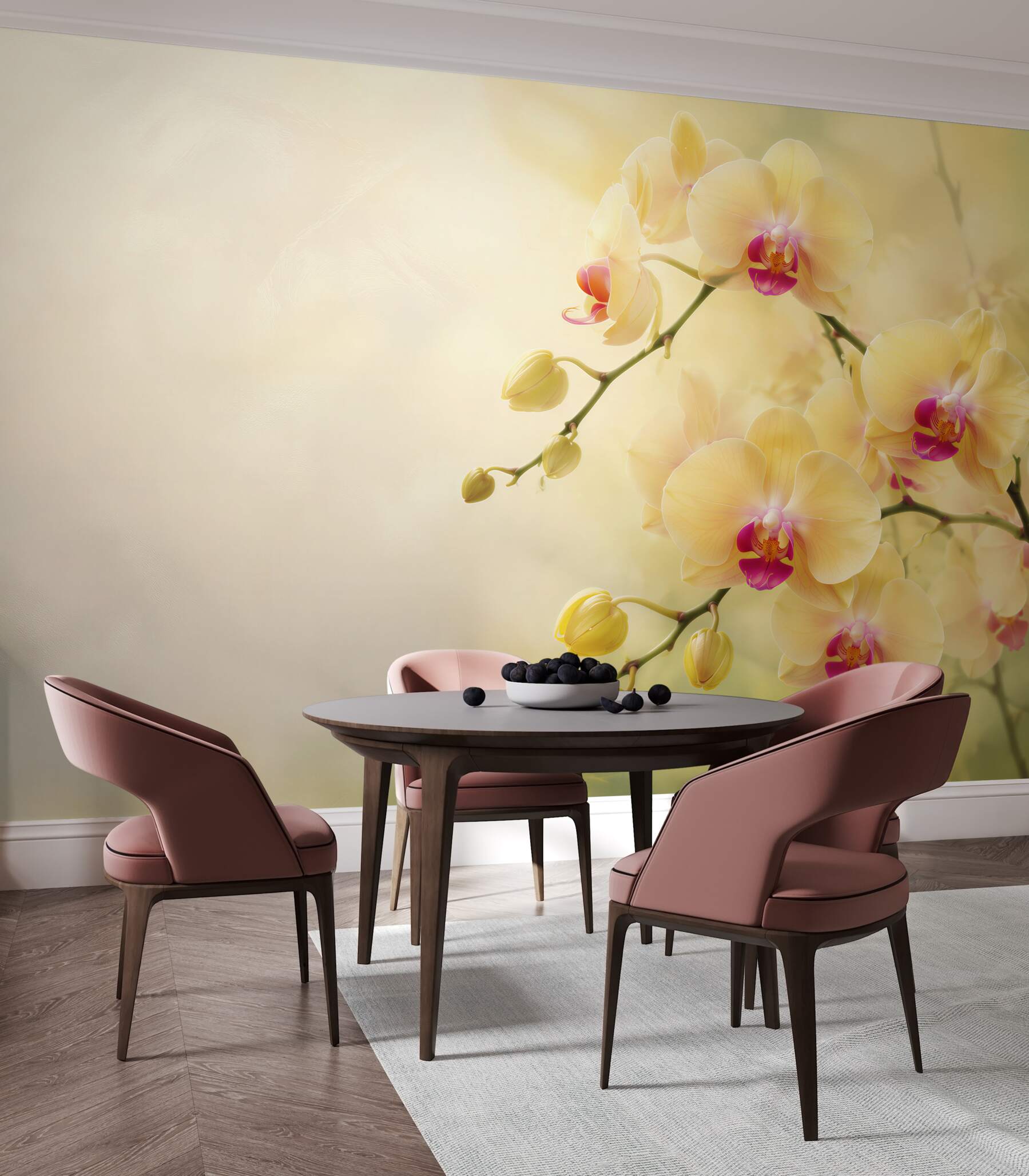 Fototapeta żółte orchidee w letnim ogrodzie?v23