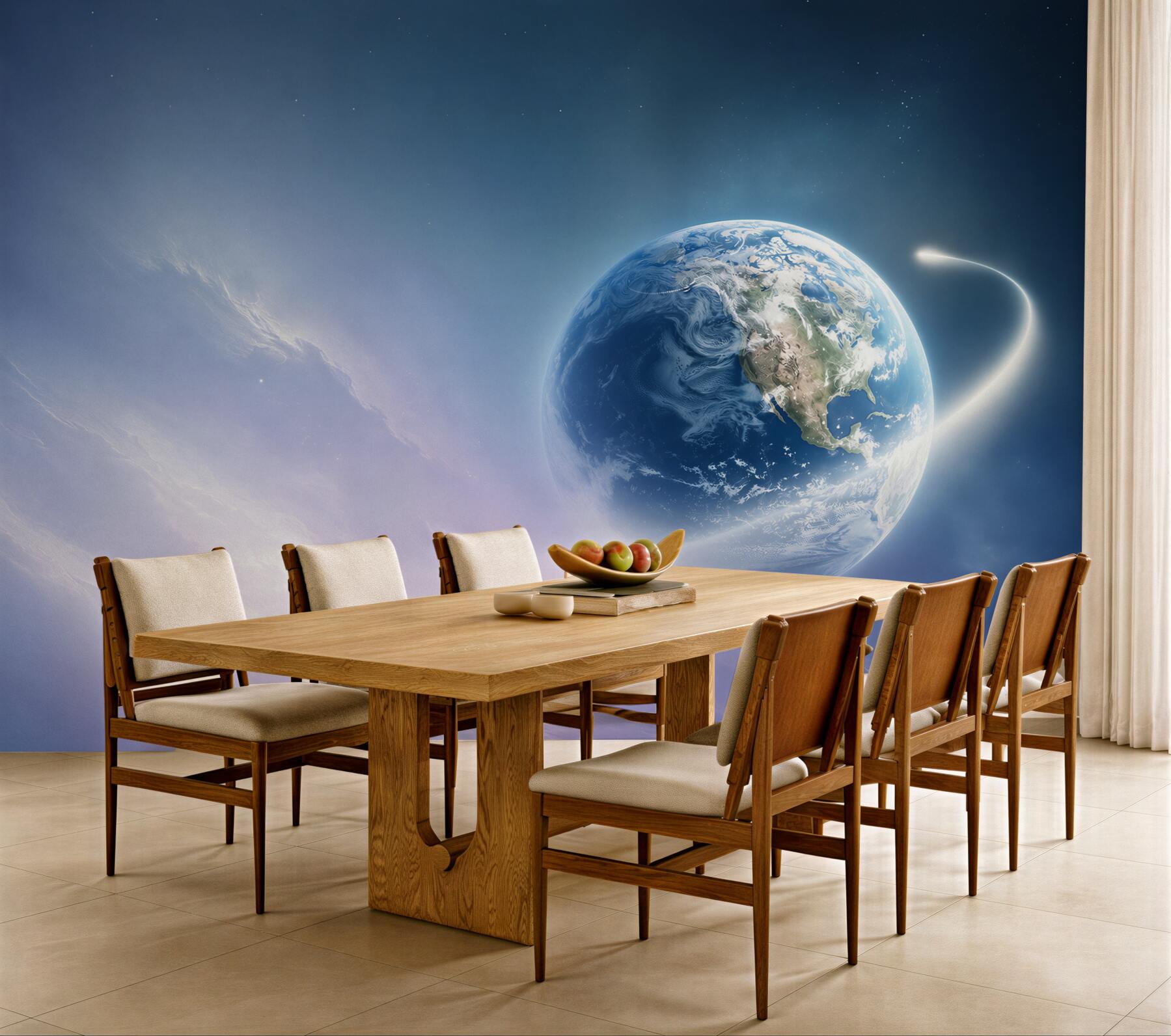 Fototapeta planeta Ziemia w nieskończonej przestrzeni?v23