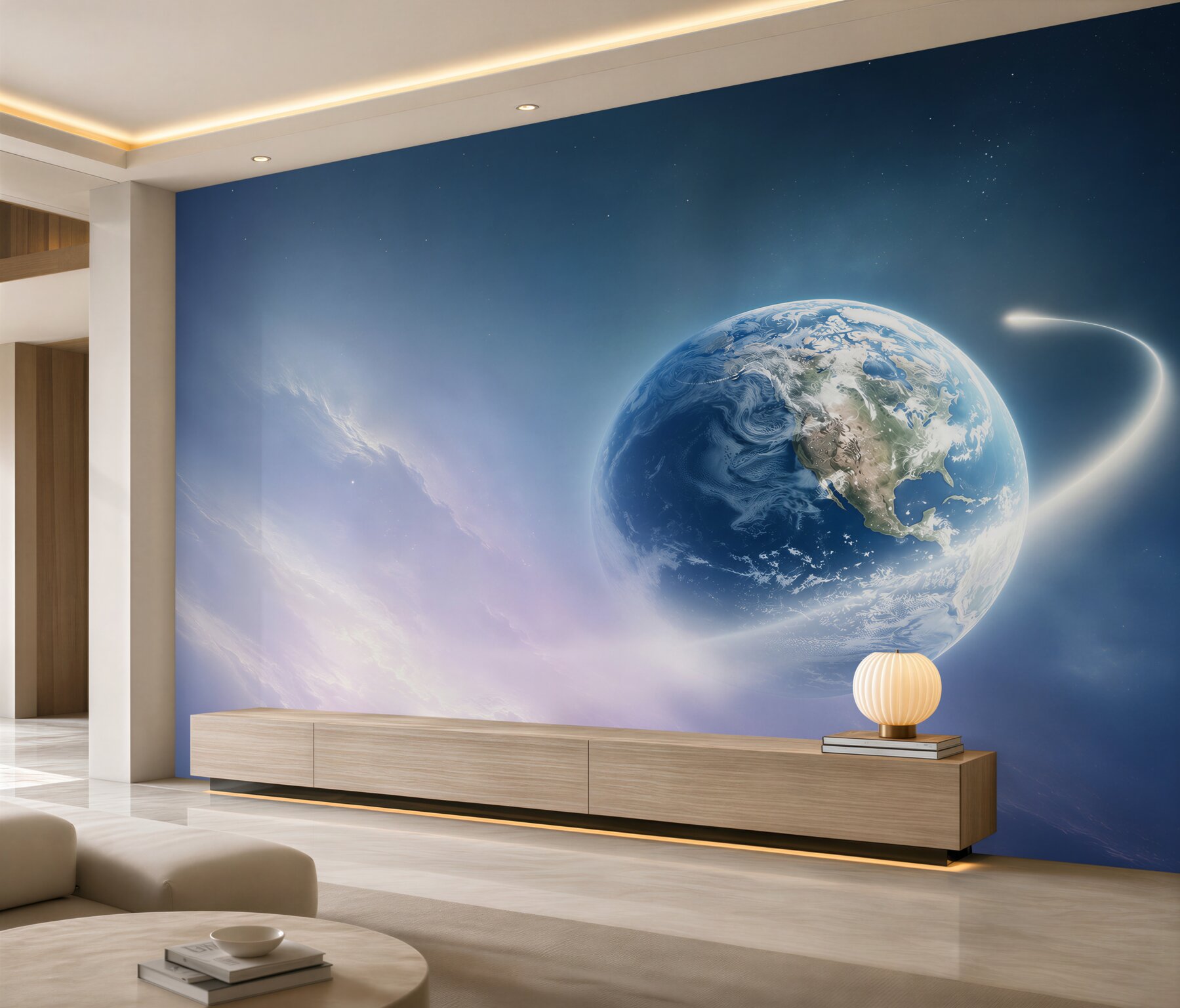 Fototapeta planeta Ziemia w nieskończonej przestrzeni?v23