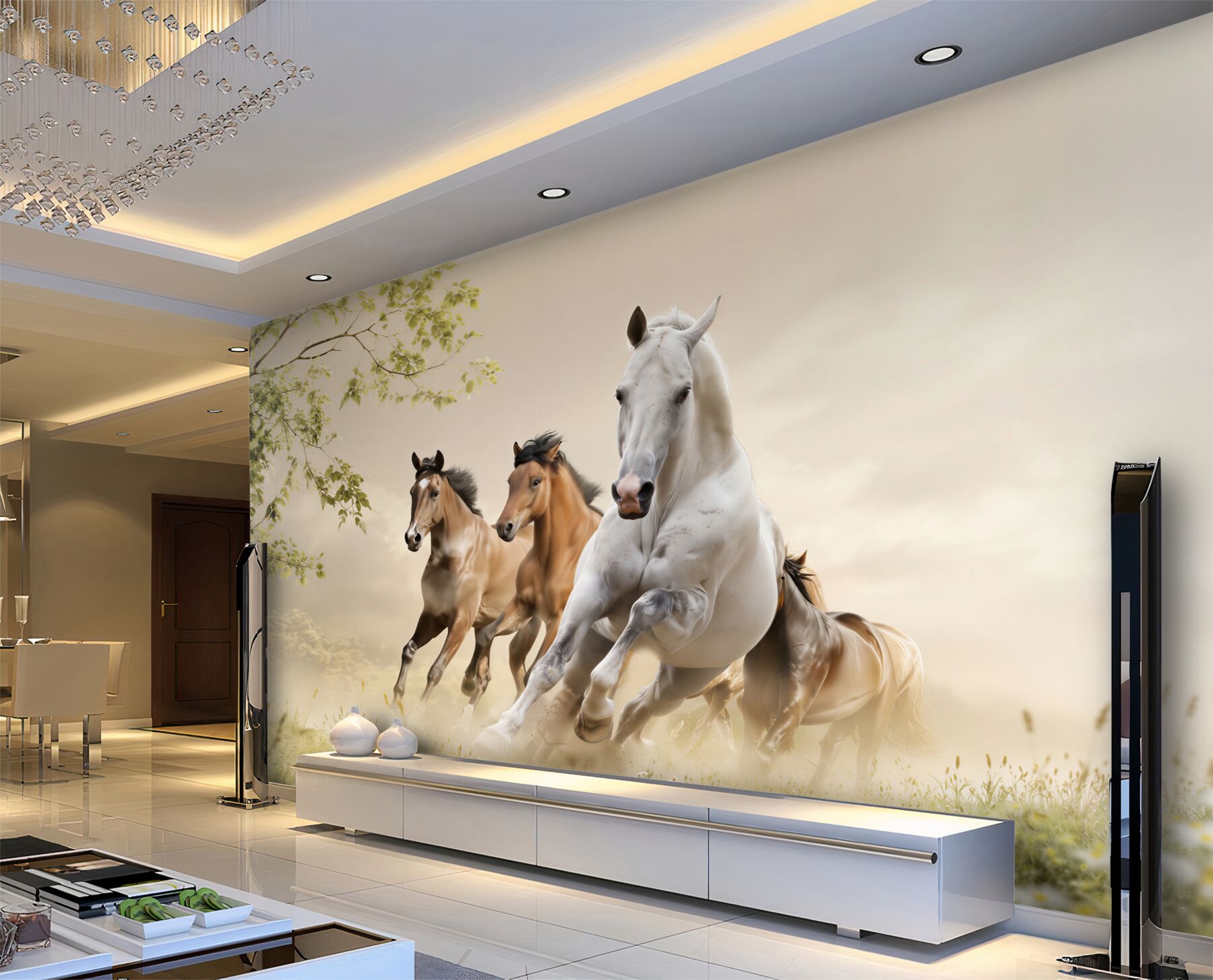Fototapeta galop różnych koni rozbijających cegłę?v23