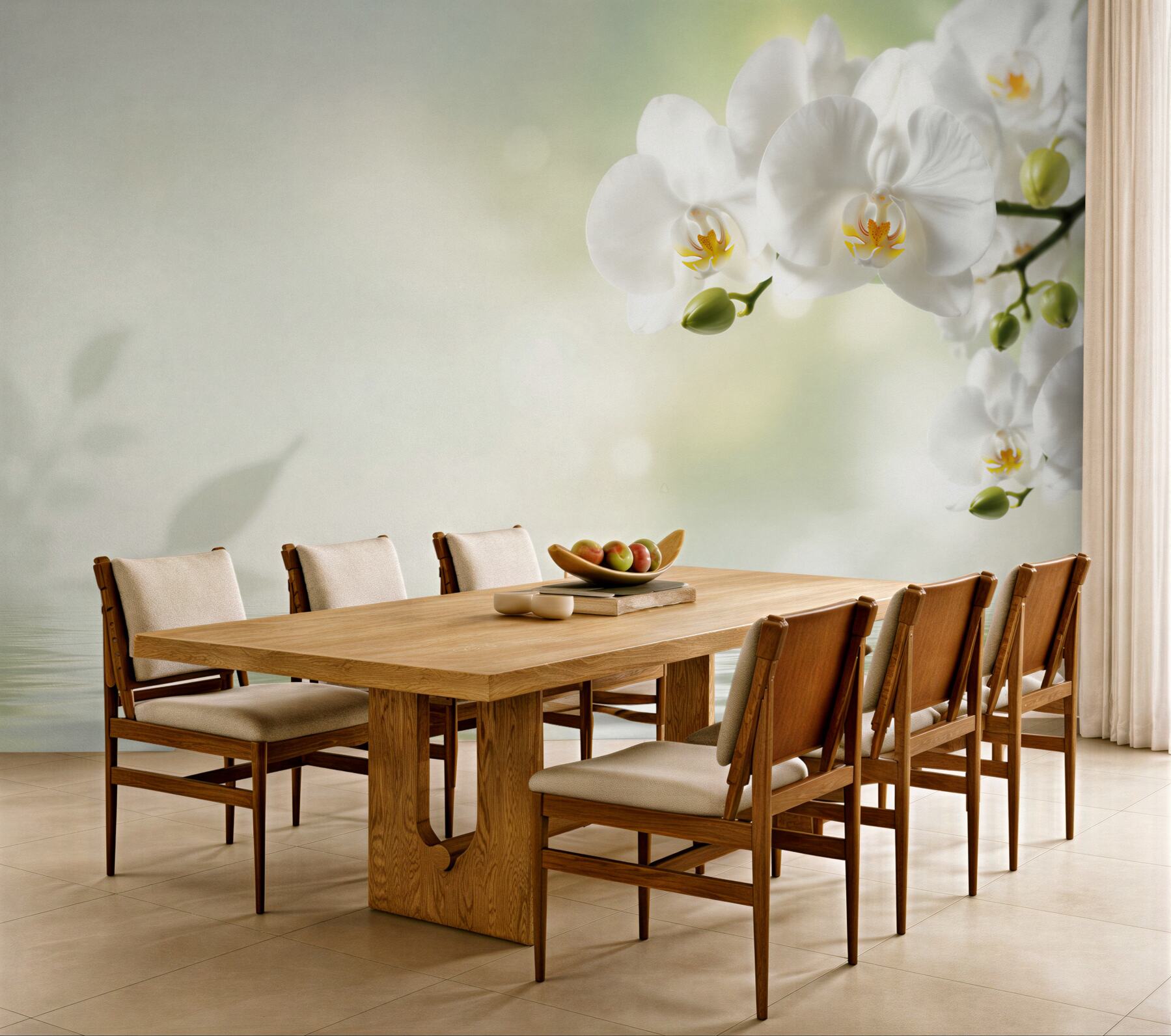 Fototapeta białe kwiaty orchidei w odbiciu w wodzie?v23