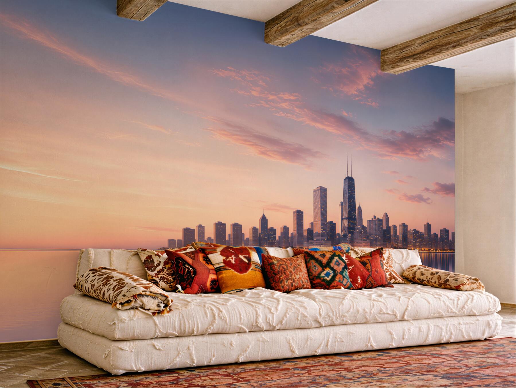 Fototapeta zachód słońca nad Chicago, Illinois