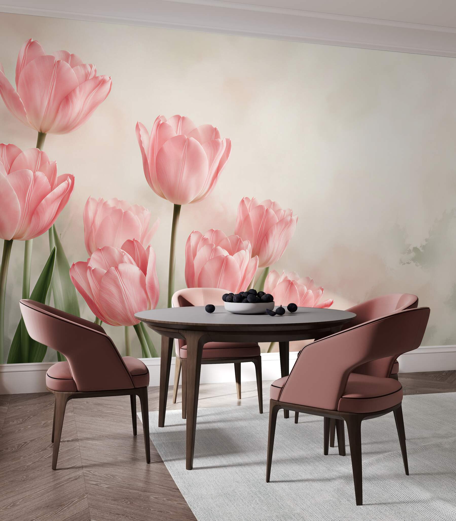 Fototapeta delikatne różowe tulipany?v23