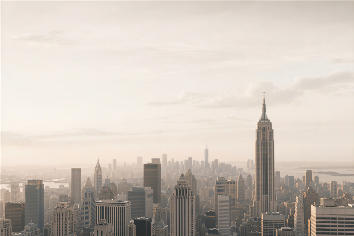 Fototapeta retro panorama Manhattanu