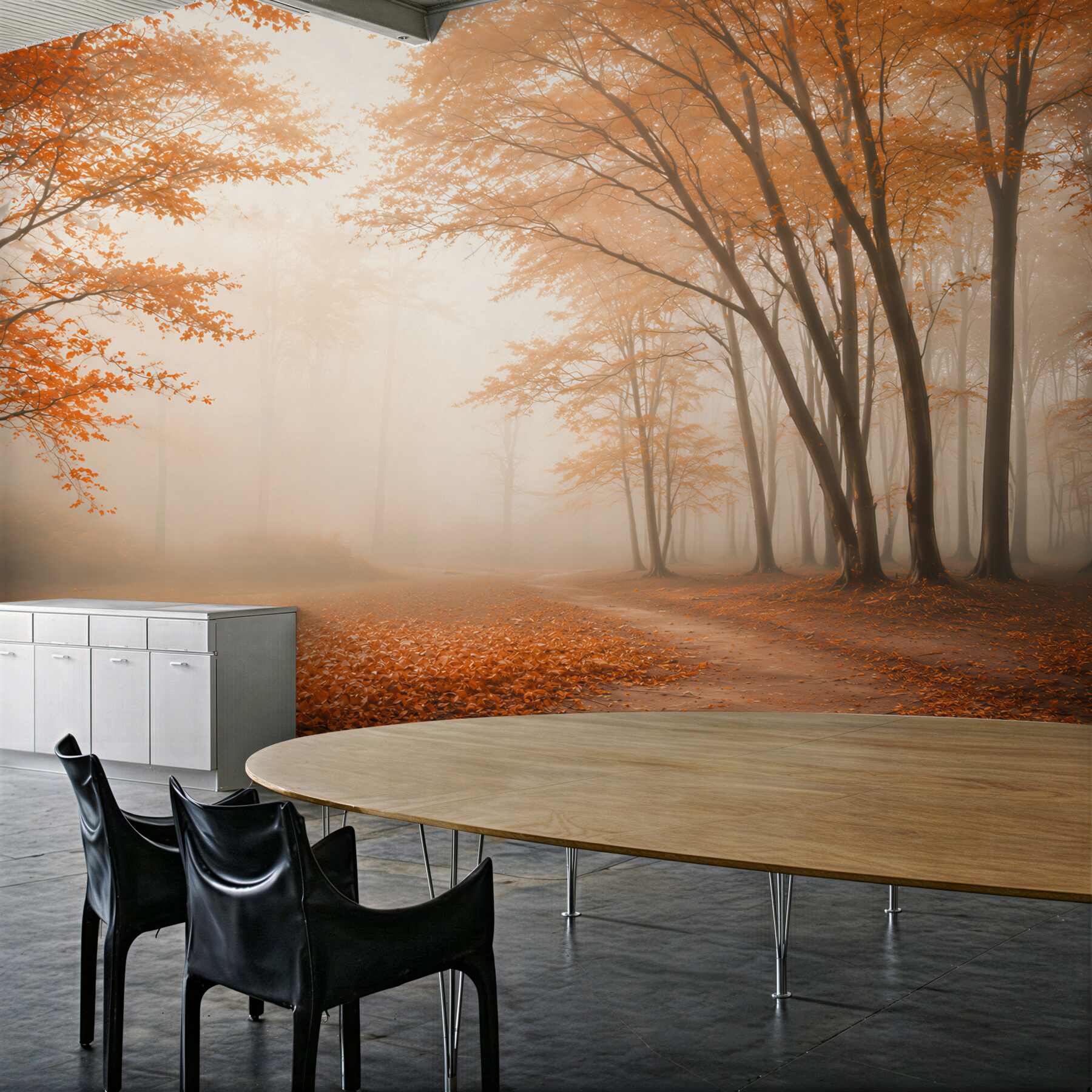 Fototapeta ścieżka w jesiennym mglistym lesie?v23