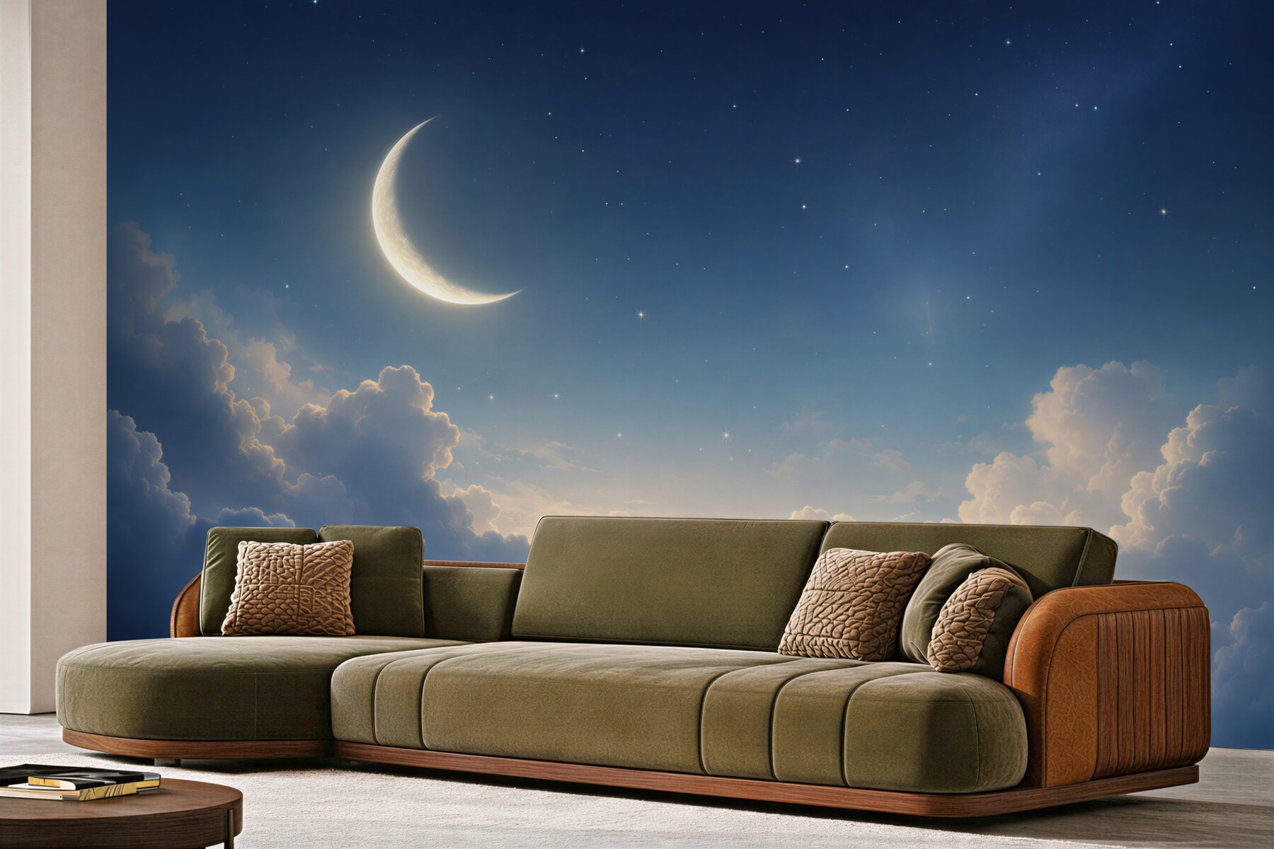 Fototapeta czarodziejski księżyc unosi się nad nocnymi chmurami?v23