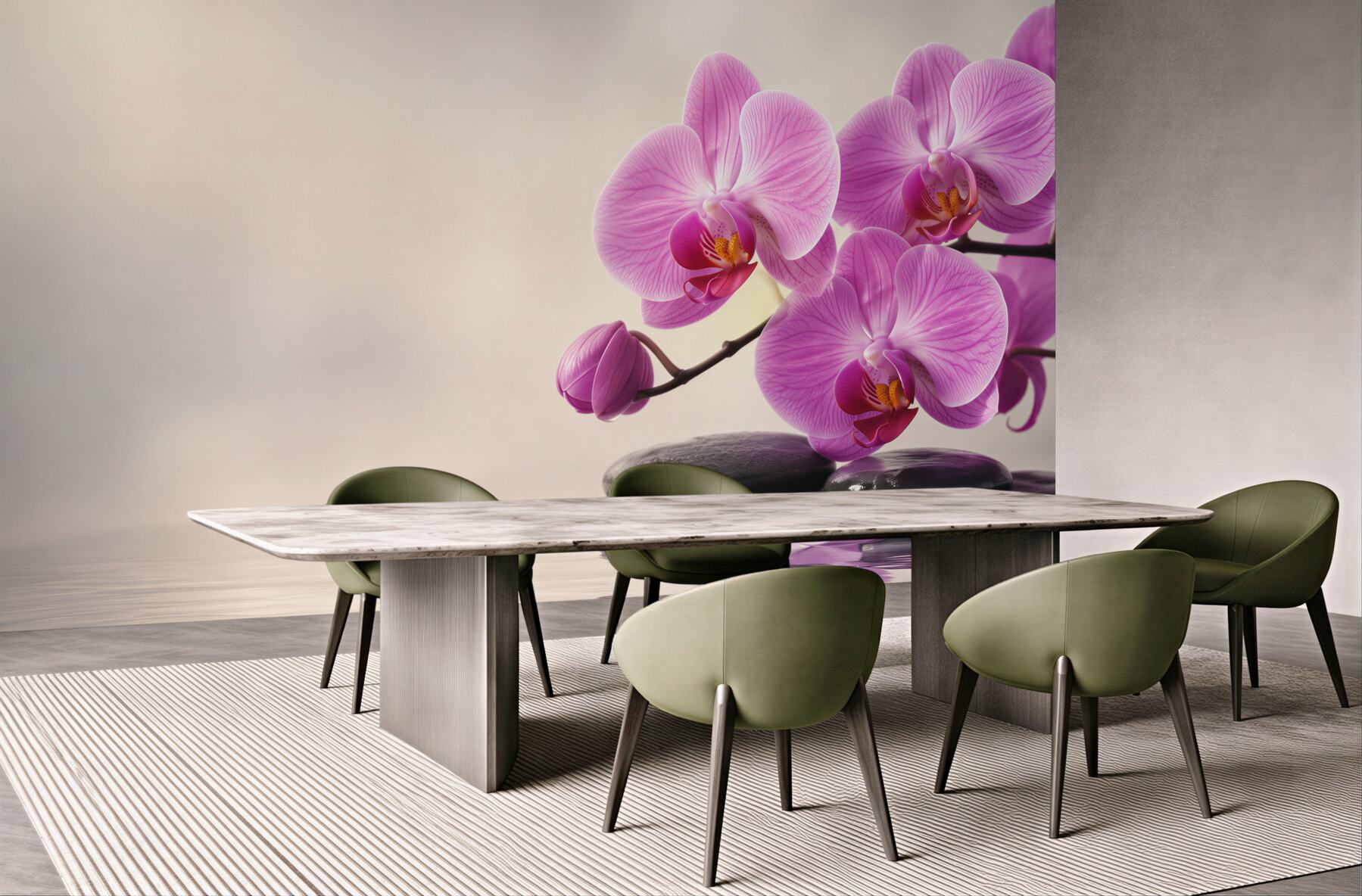 Fototapeta fioletowe orchidee na wodzie w pobliżu kamieni?v23
