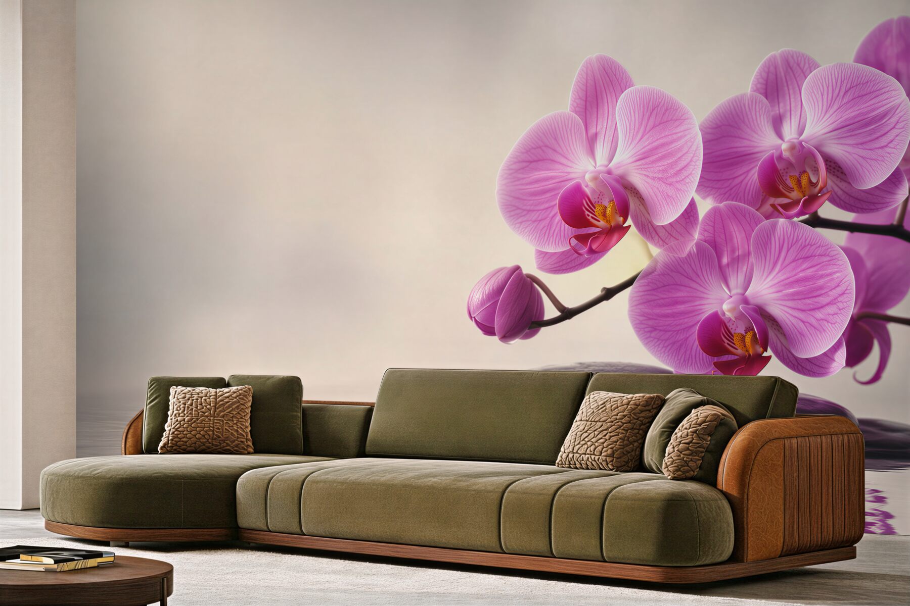 Fototapeta fioletowe orchidee na wodzie w pobliżu kamieni?v23