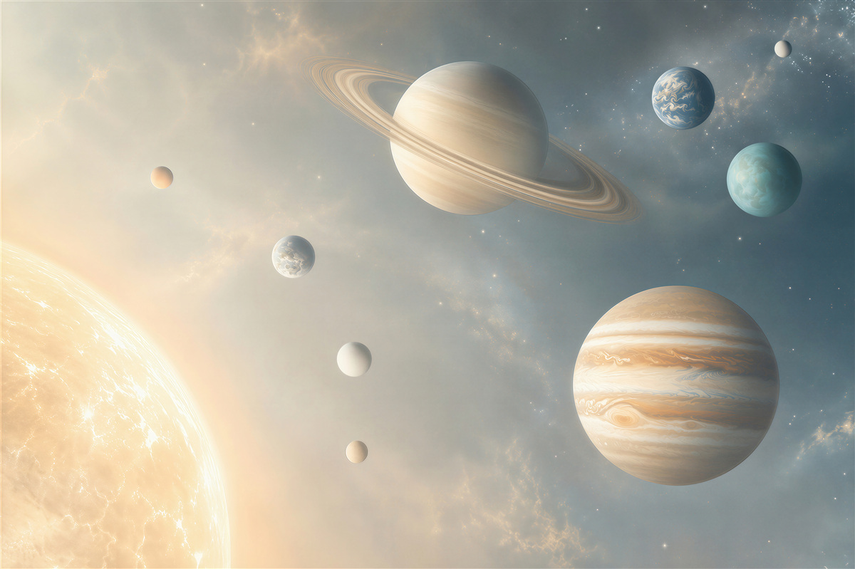 Fototapeta rozmiary planet i słońca