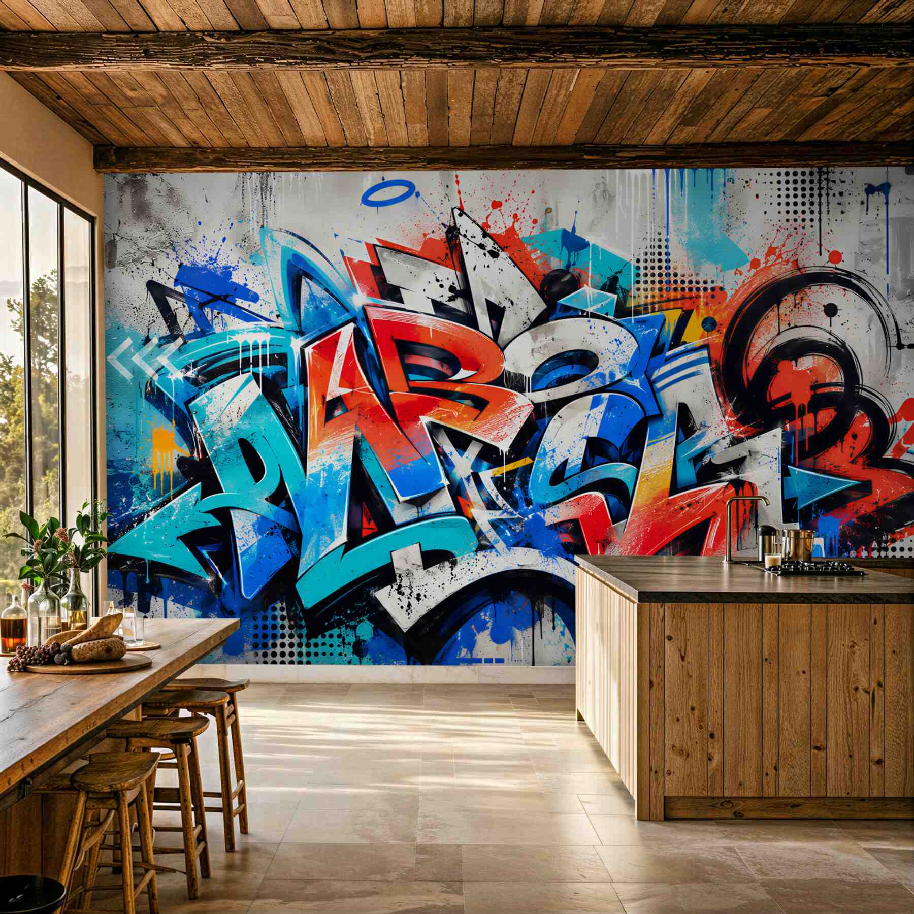 Fototapeta ściana pomalowana graffiti?v23