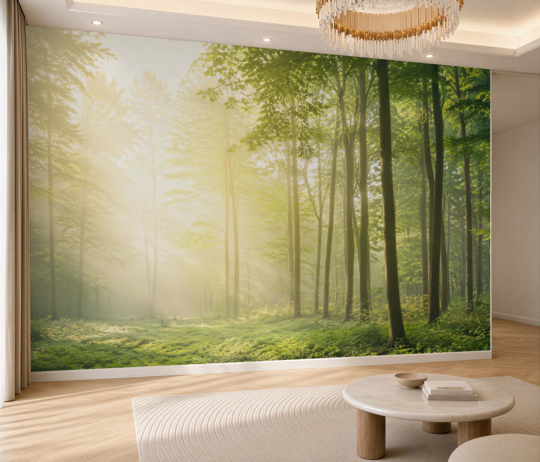 Fototapeta poranne promienie słońca przebijają las?v23