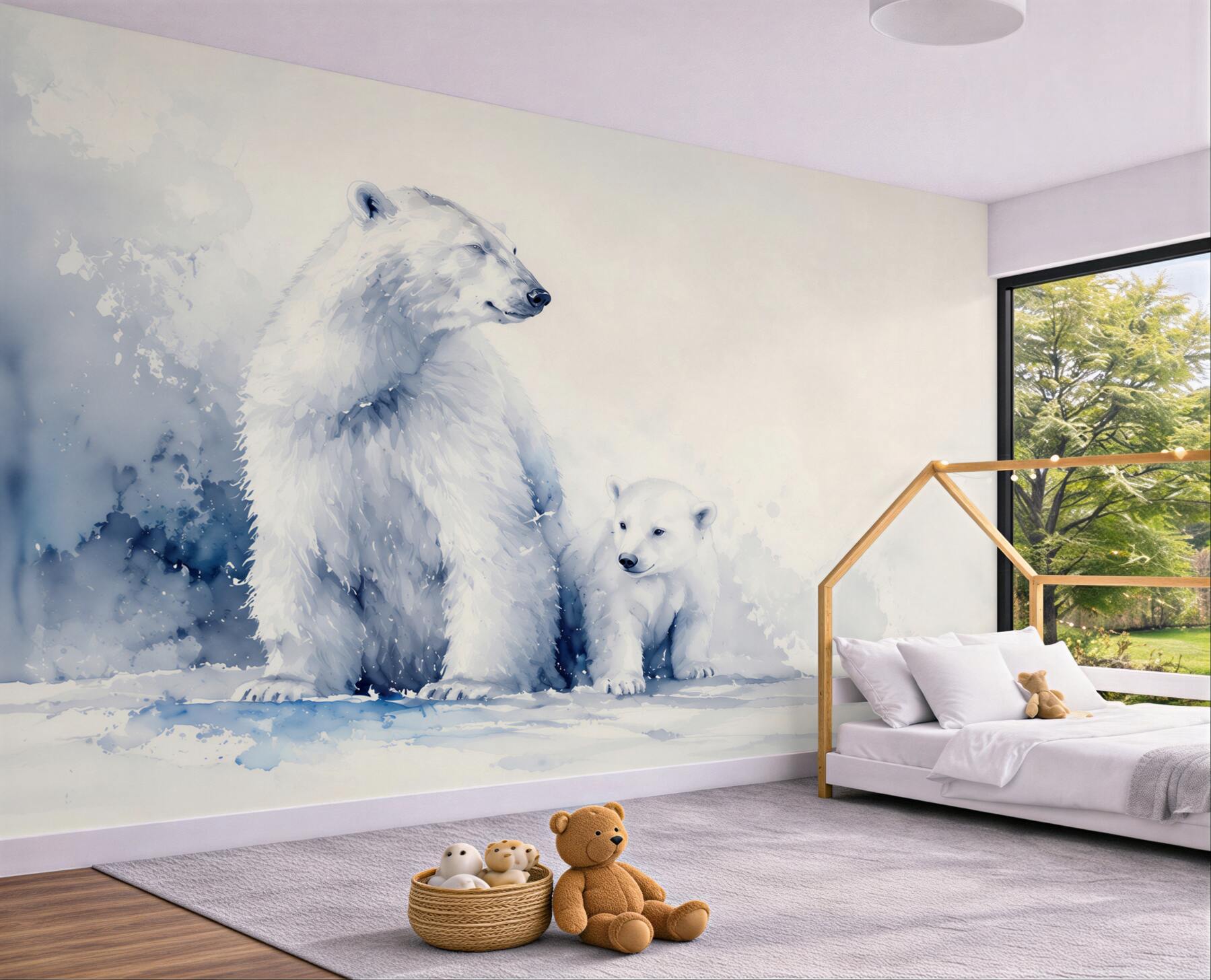Fototapeta matka i młode niedźwiedzie polarne?v23
