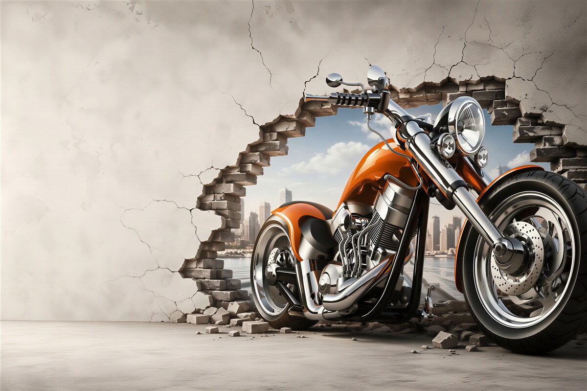 Fototapeta graffiti na motocyklu
