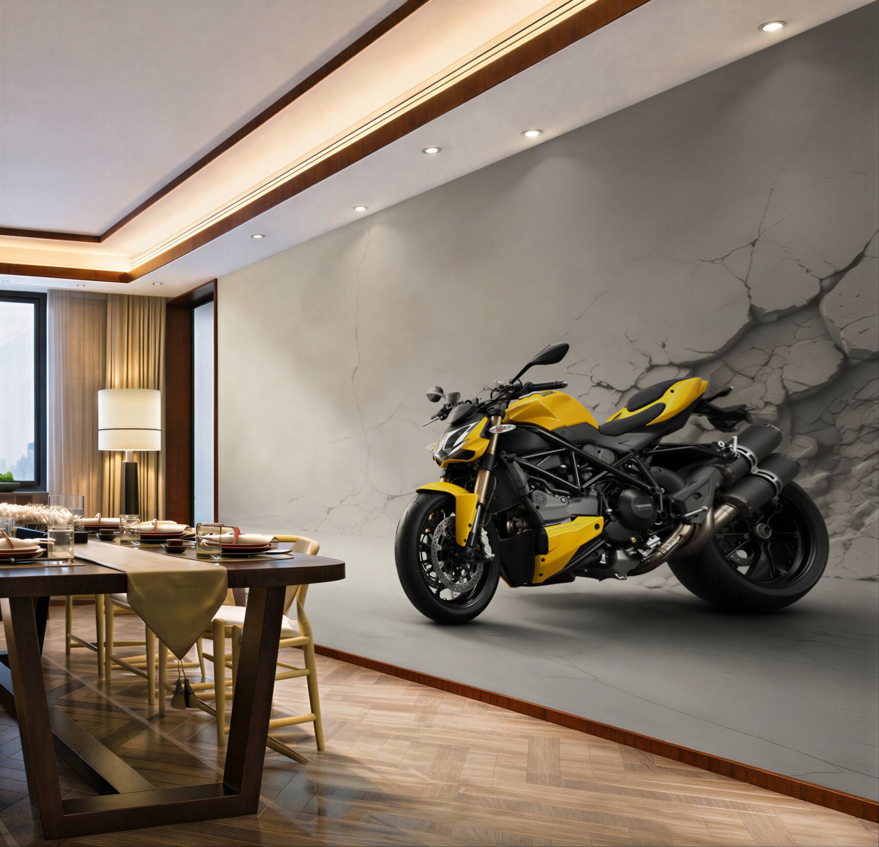 Fototapeta Motocykl, pojazd i żółty?v23