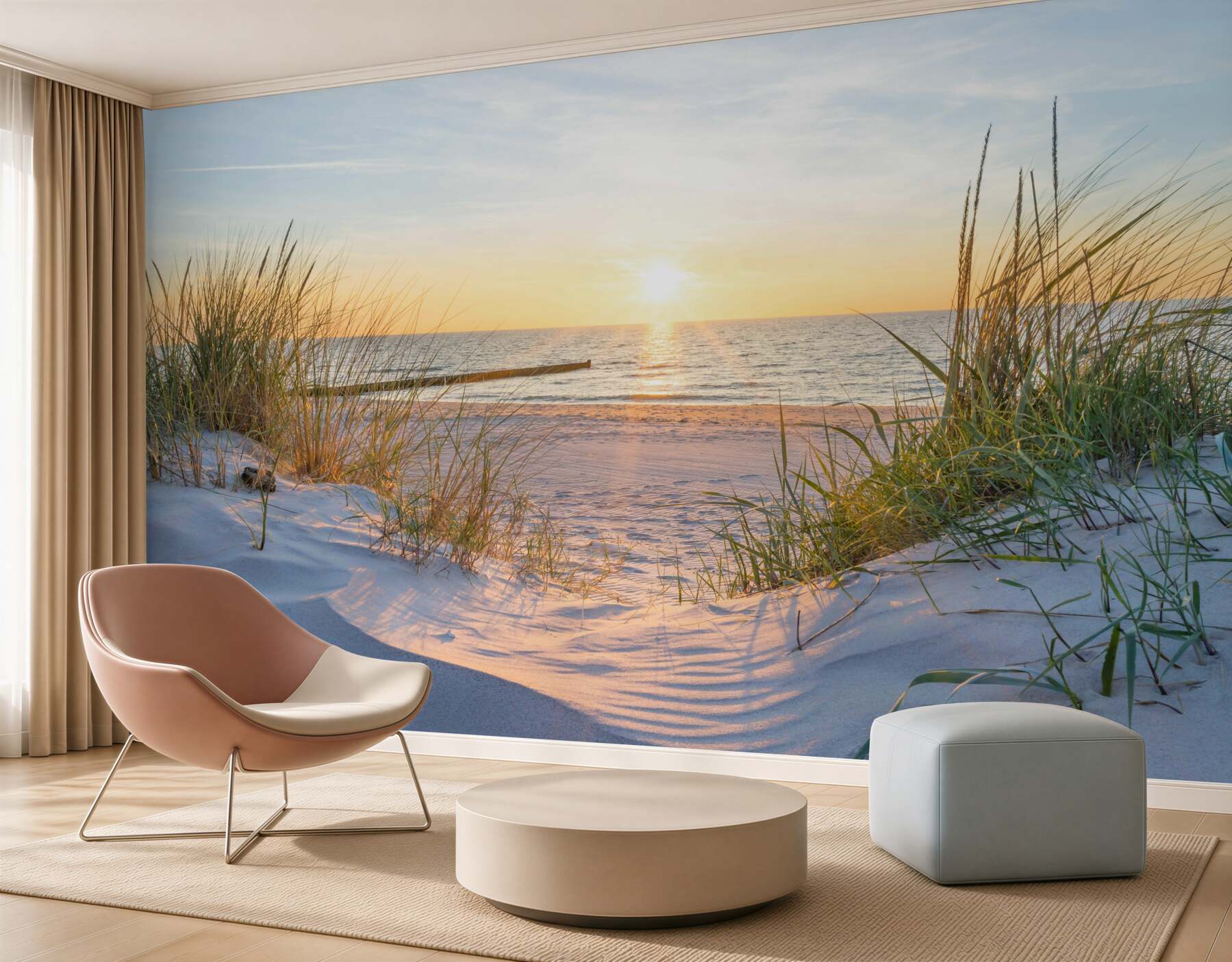 Fototapeta Fototapetaa zachód słońca na plaży?v23