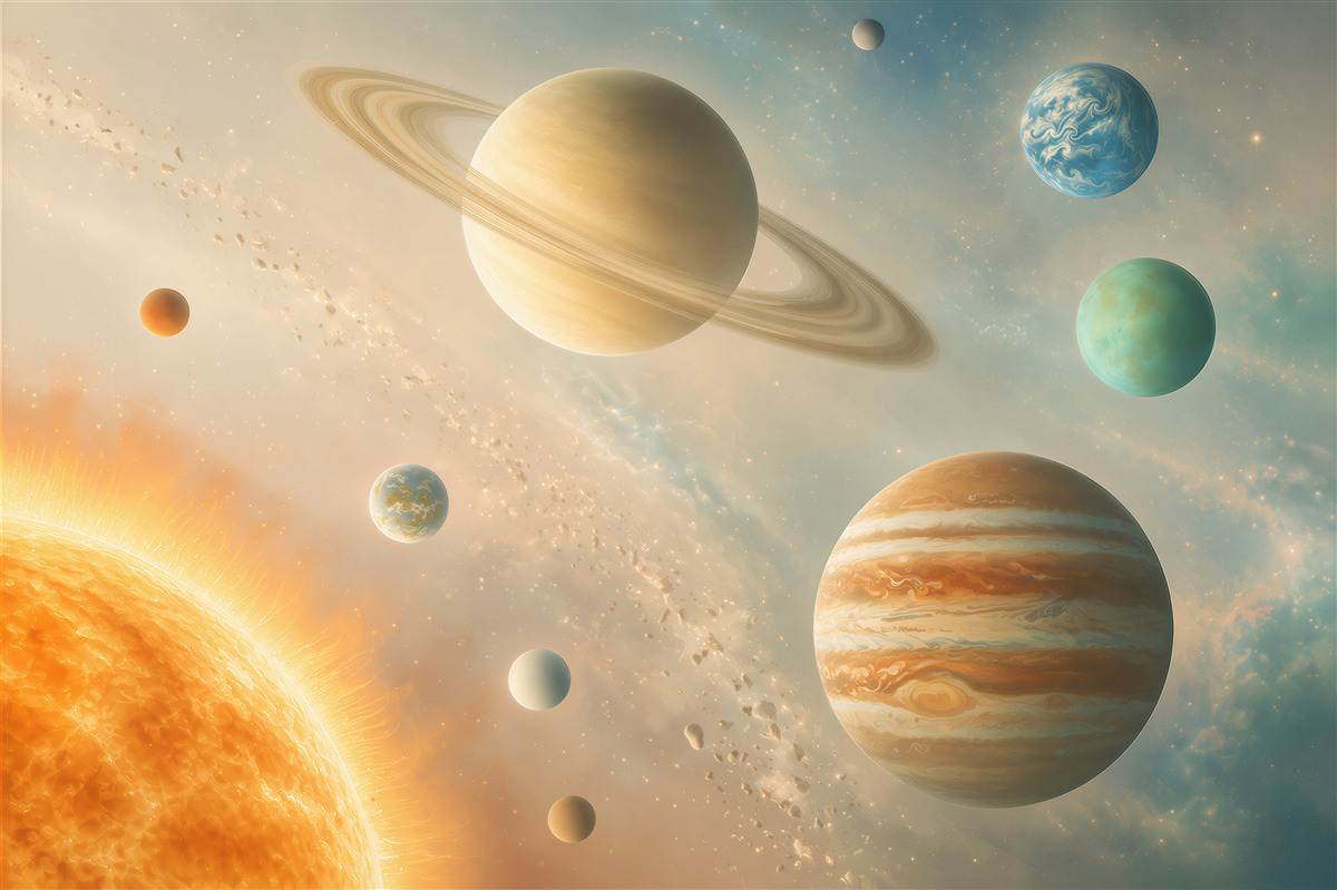 Fototapeta planety wokół słońca