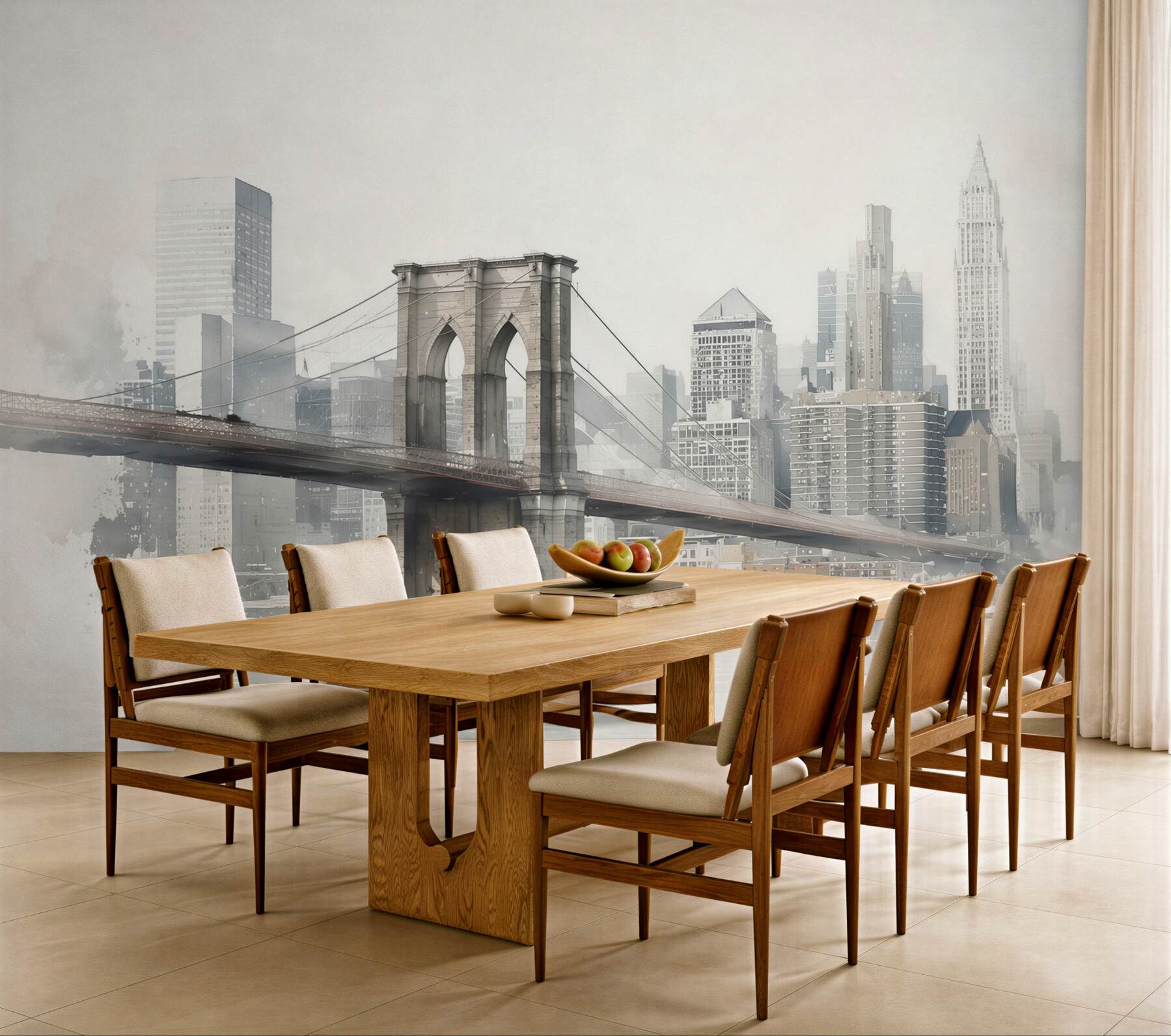 Fototapeta Most Manhattan z miastem na cegle?v23