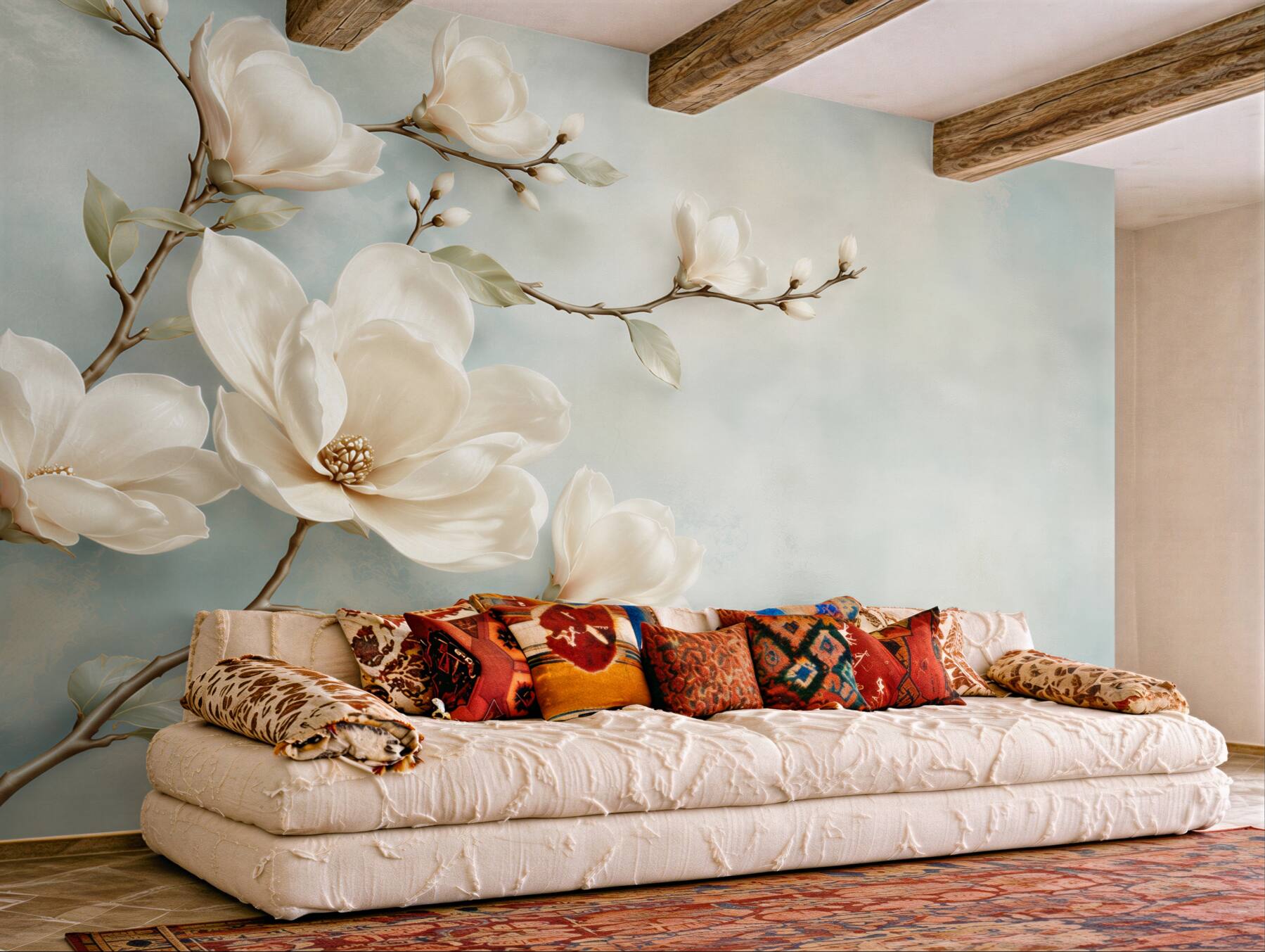 Fototapeta gałąź białej orchidei z farbami?v23
