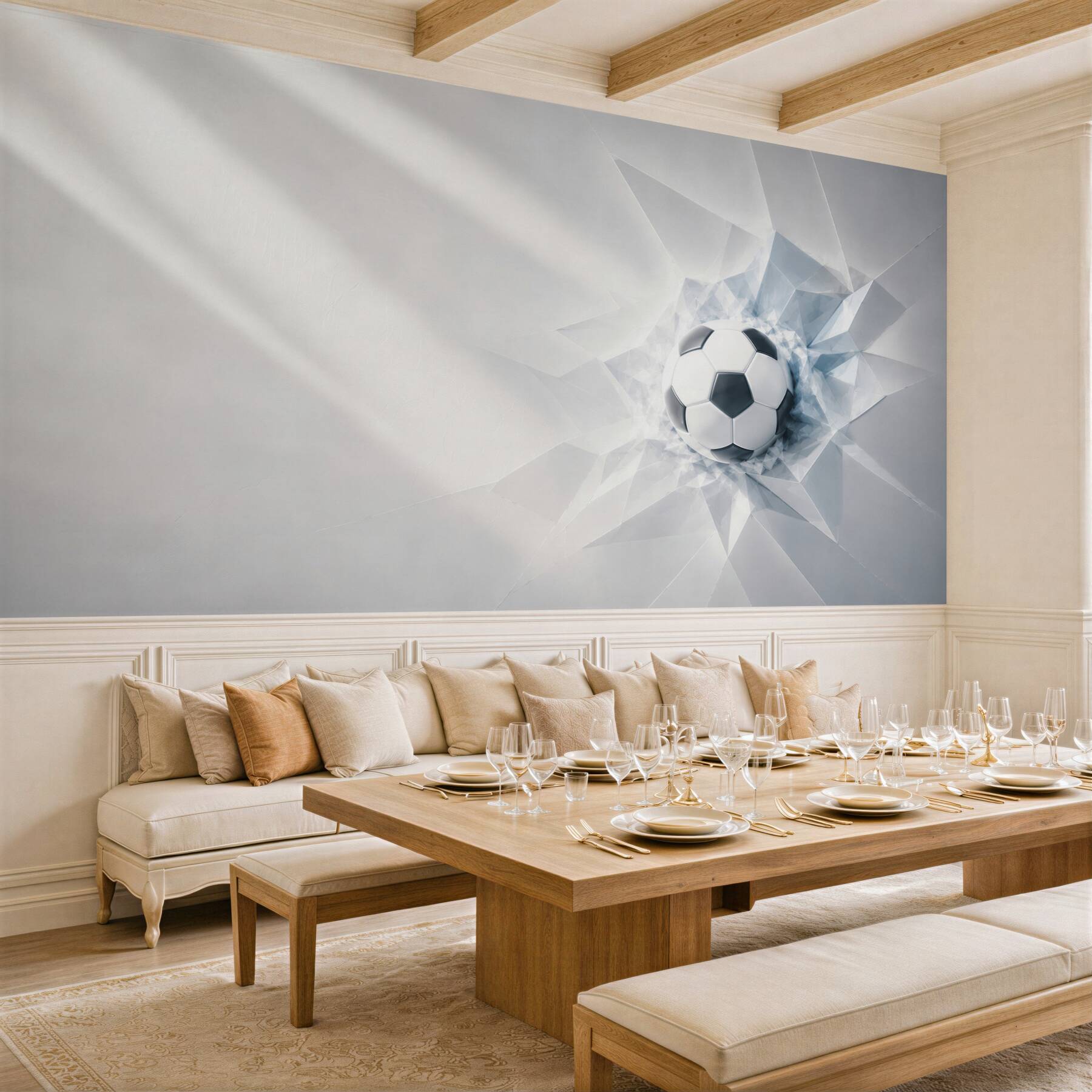 Fototapeta piłka nożna 3D w nowoczesnym stylu sportowym?v23