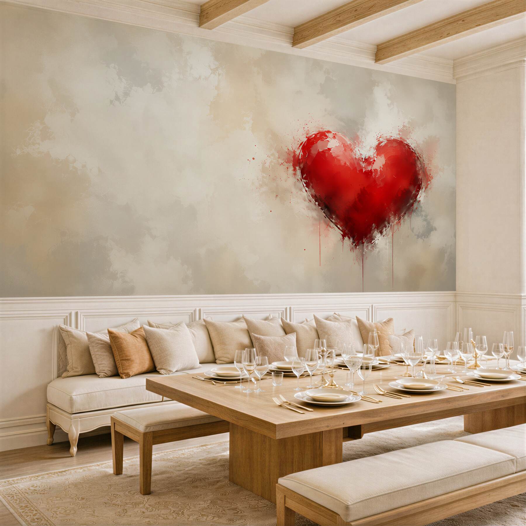 Fototapeta czerwone serce nowoczesna abstrakcja na jasnym tle?v23