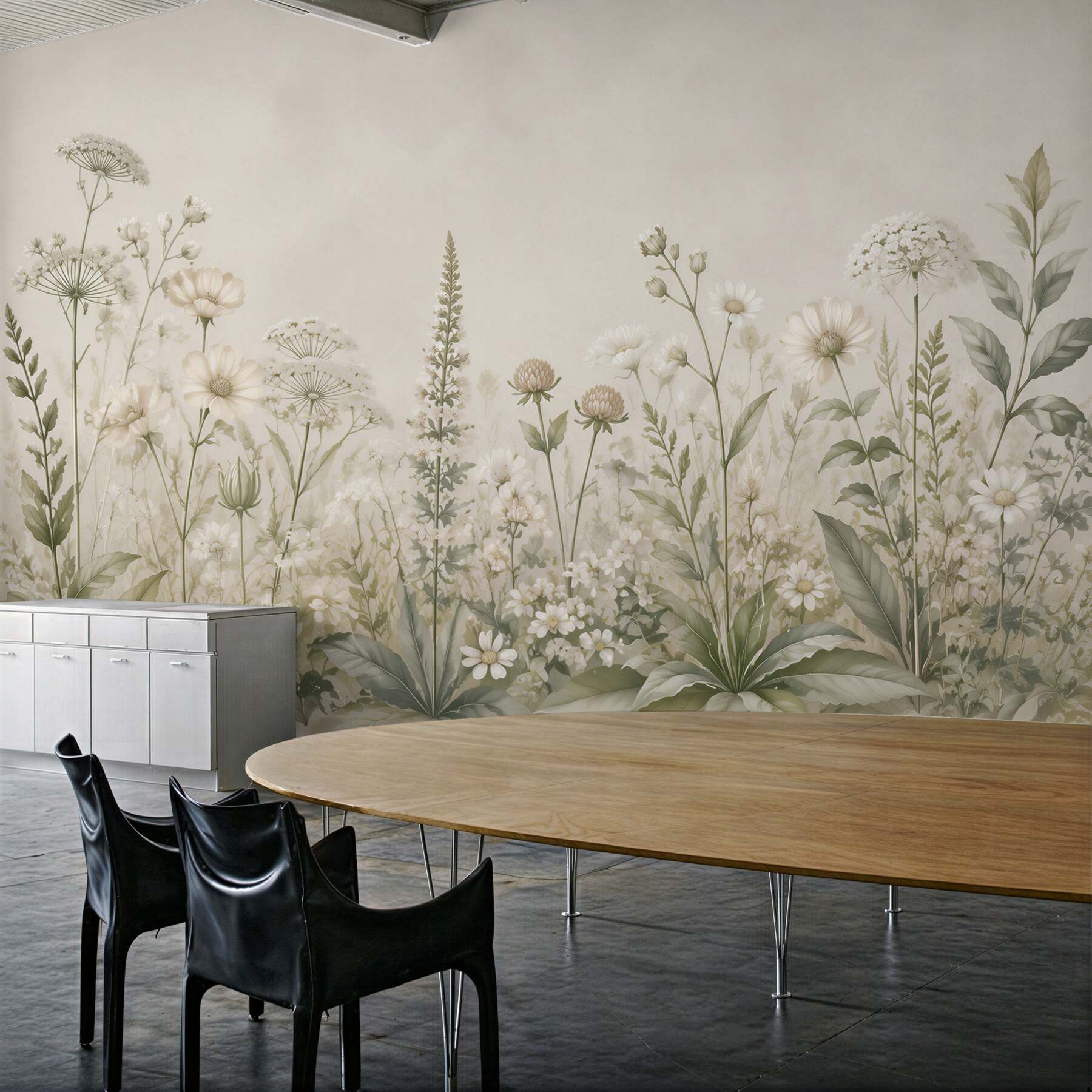 Fototapeta białe polne kwiaty na beżowym tle minimalistyczna?v23