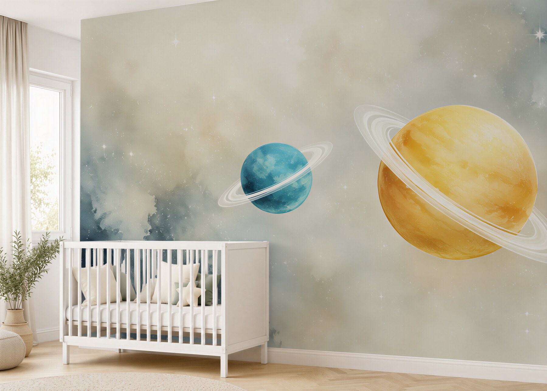 Fototapeta Dwie planety i konstelacje zodiaku