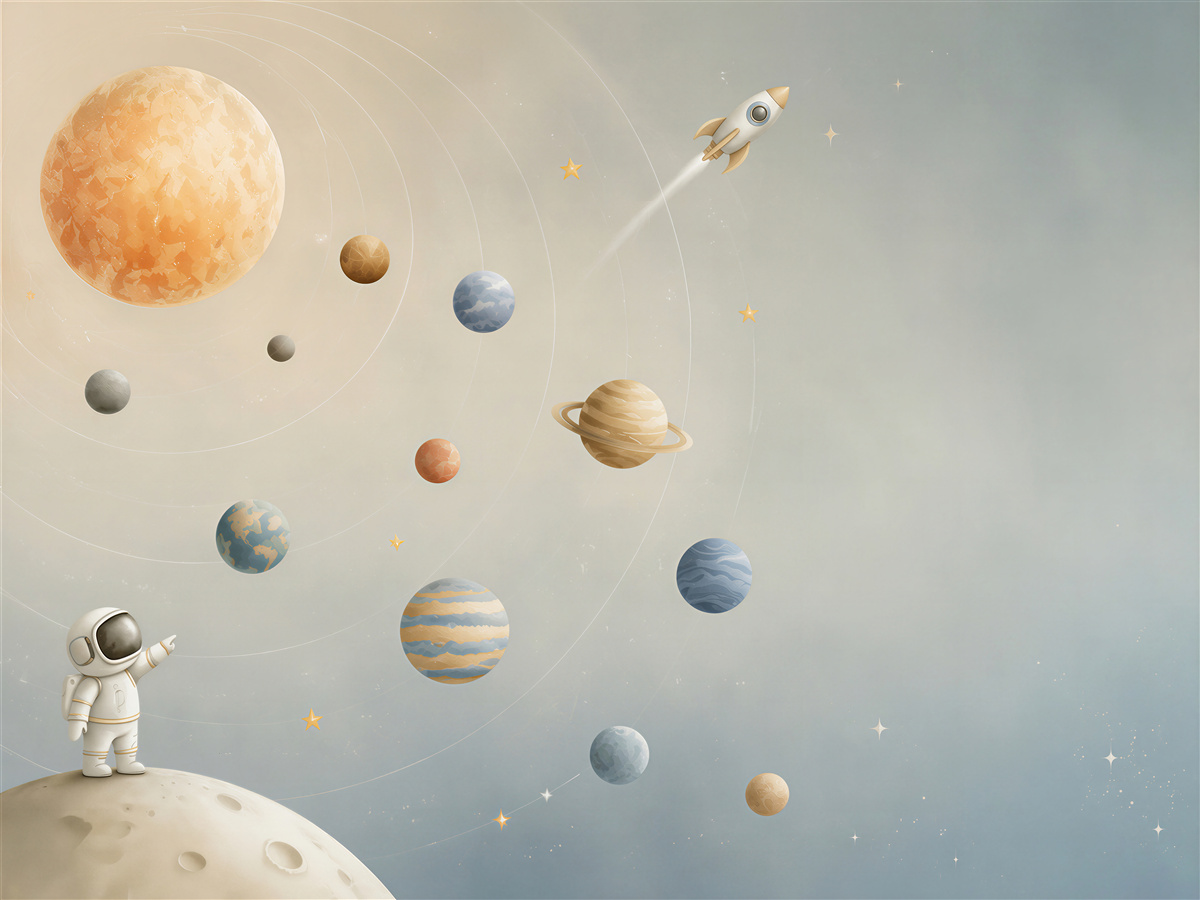 Fototapeta Astronauta patrzy na latającą rakietę