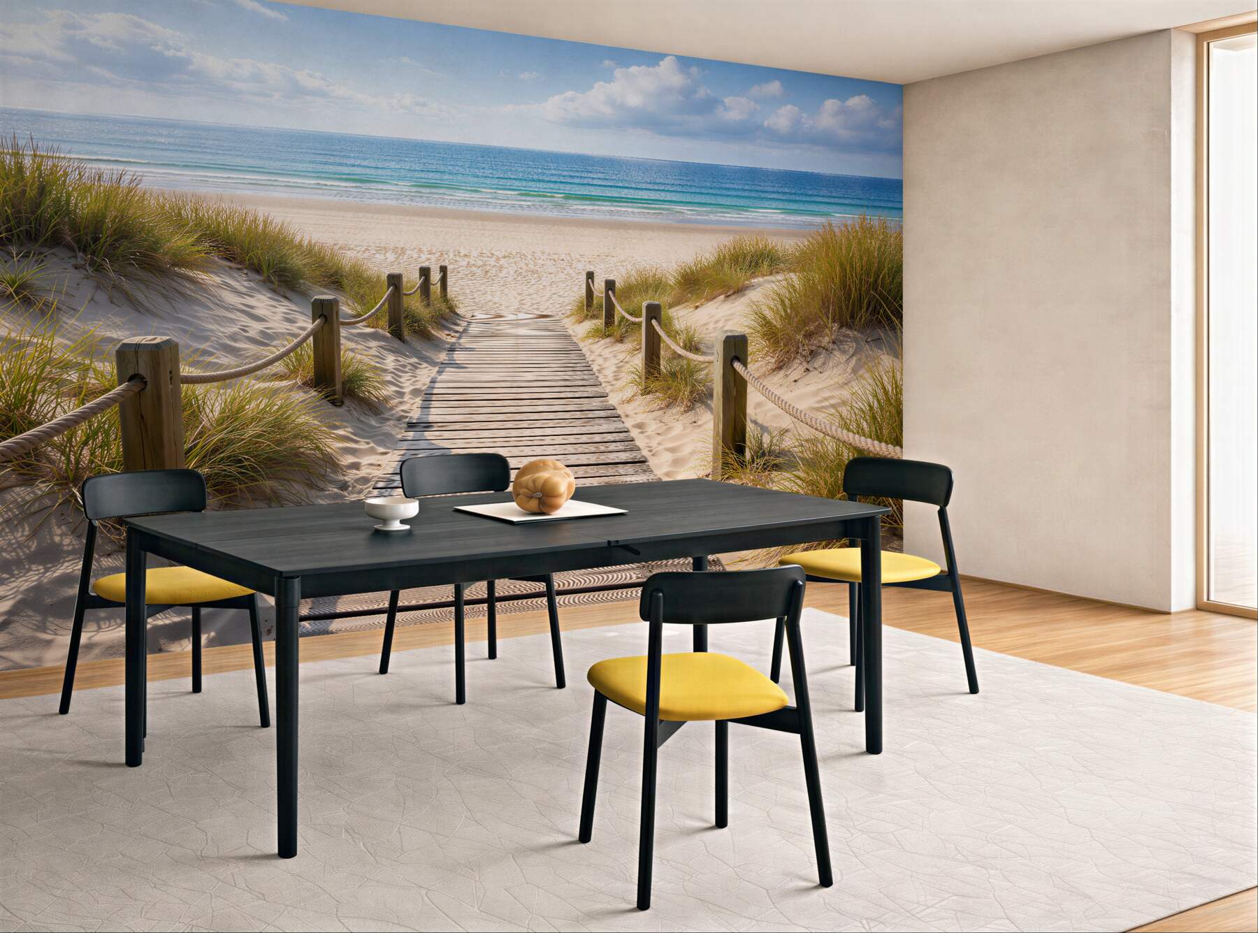 Fototapeta Drewniana ścieżka na spokojną plażę?v23