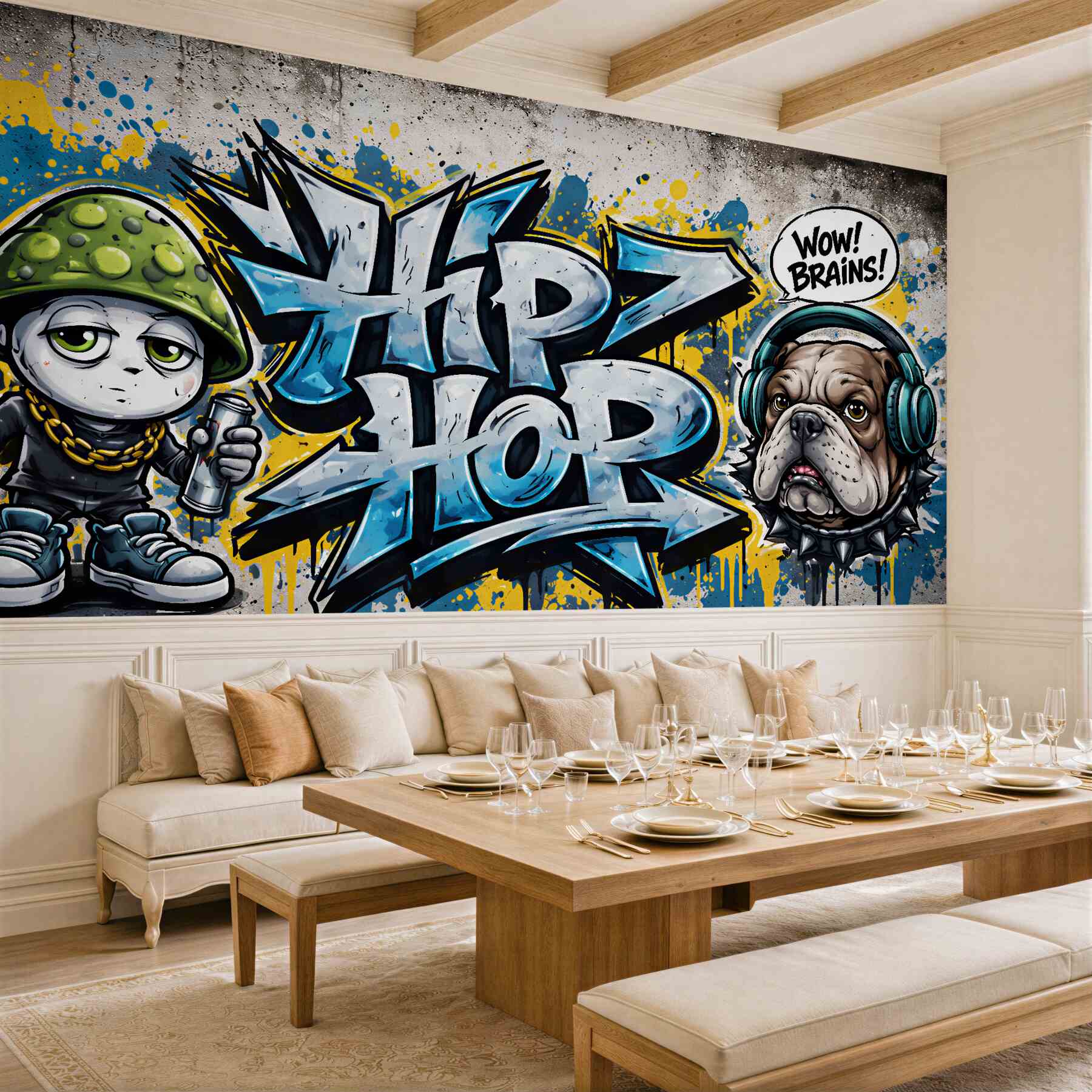 Fototapeta graffiti hip hop z buldogiem?v23