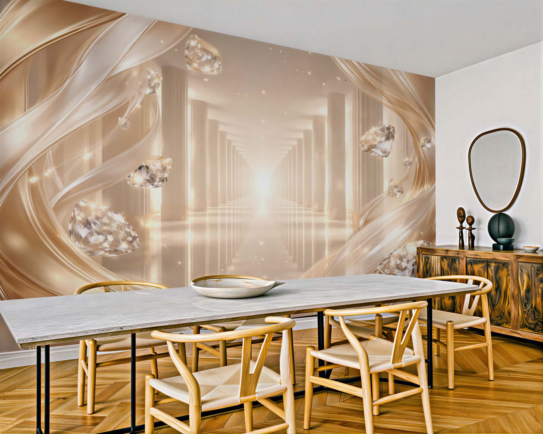 Fototapeta złoty diamentowy korytarz blasku?v23