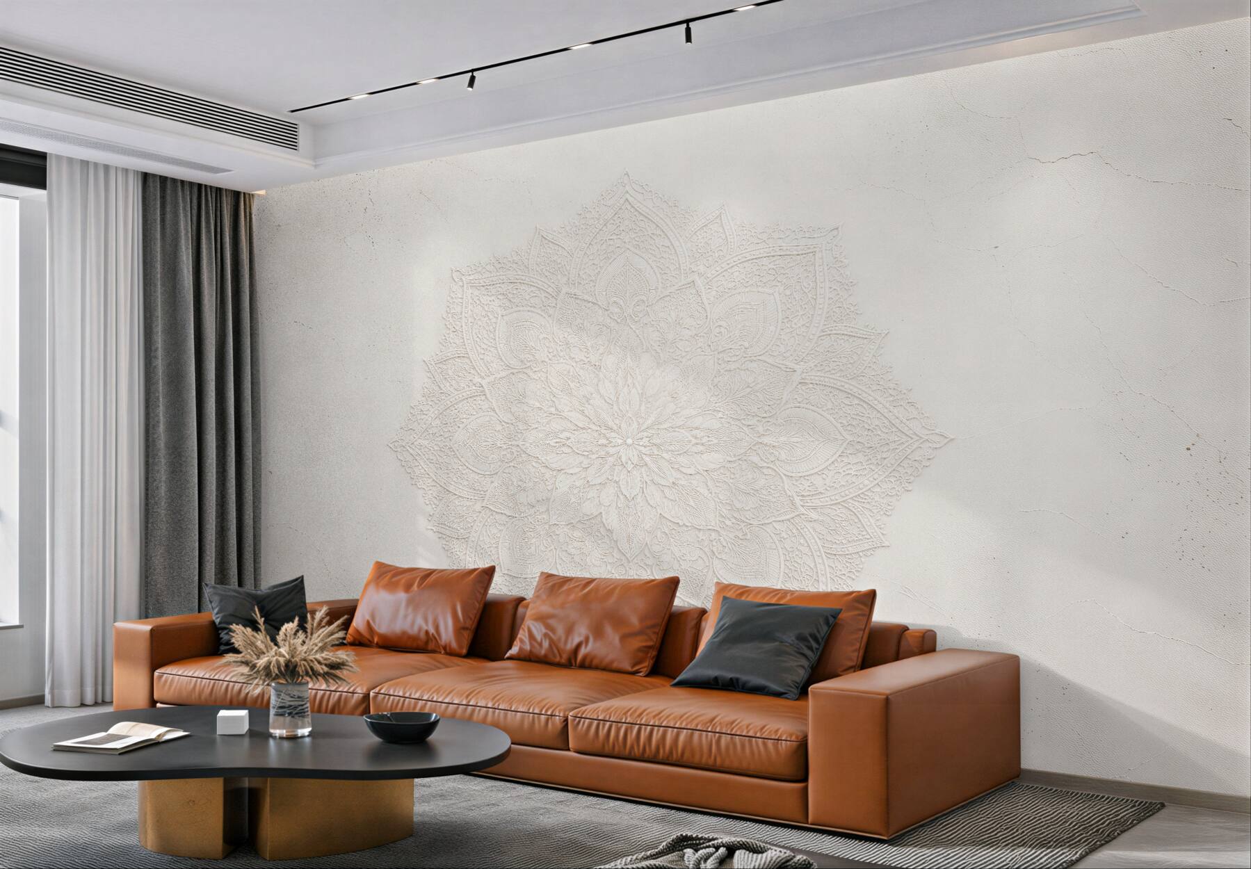 Fototapeta kremowa mandala w stylu boho?v23