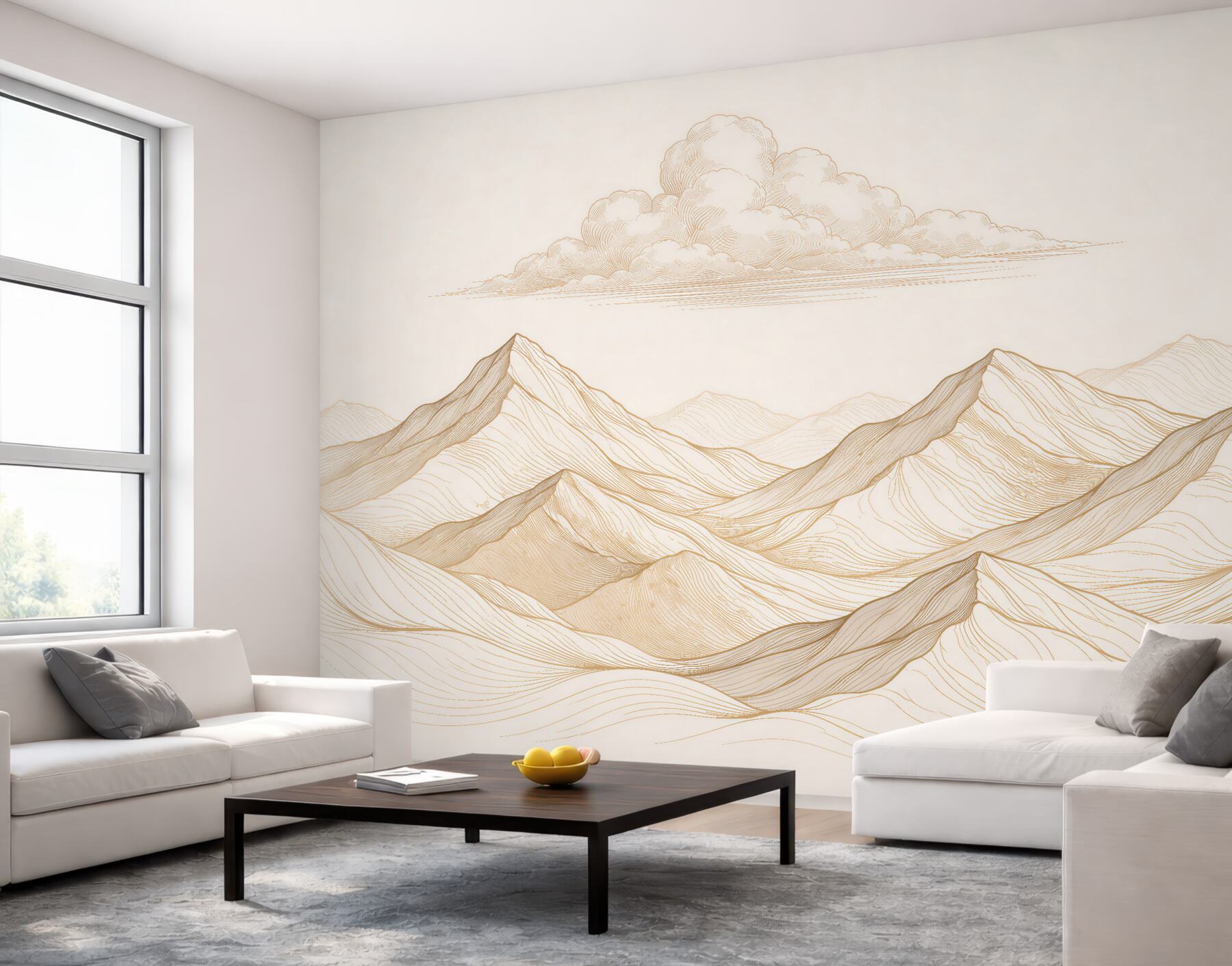 Fototapeta szkicowane pasma górskie w chmurach?v23