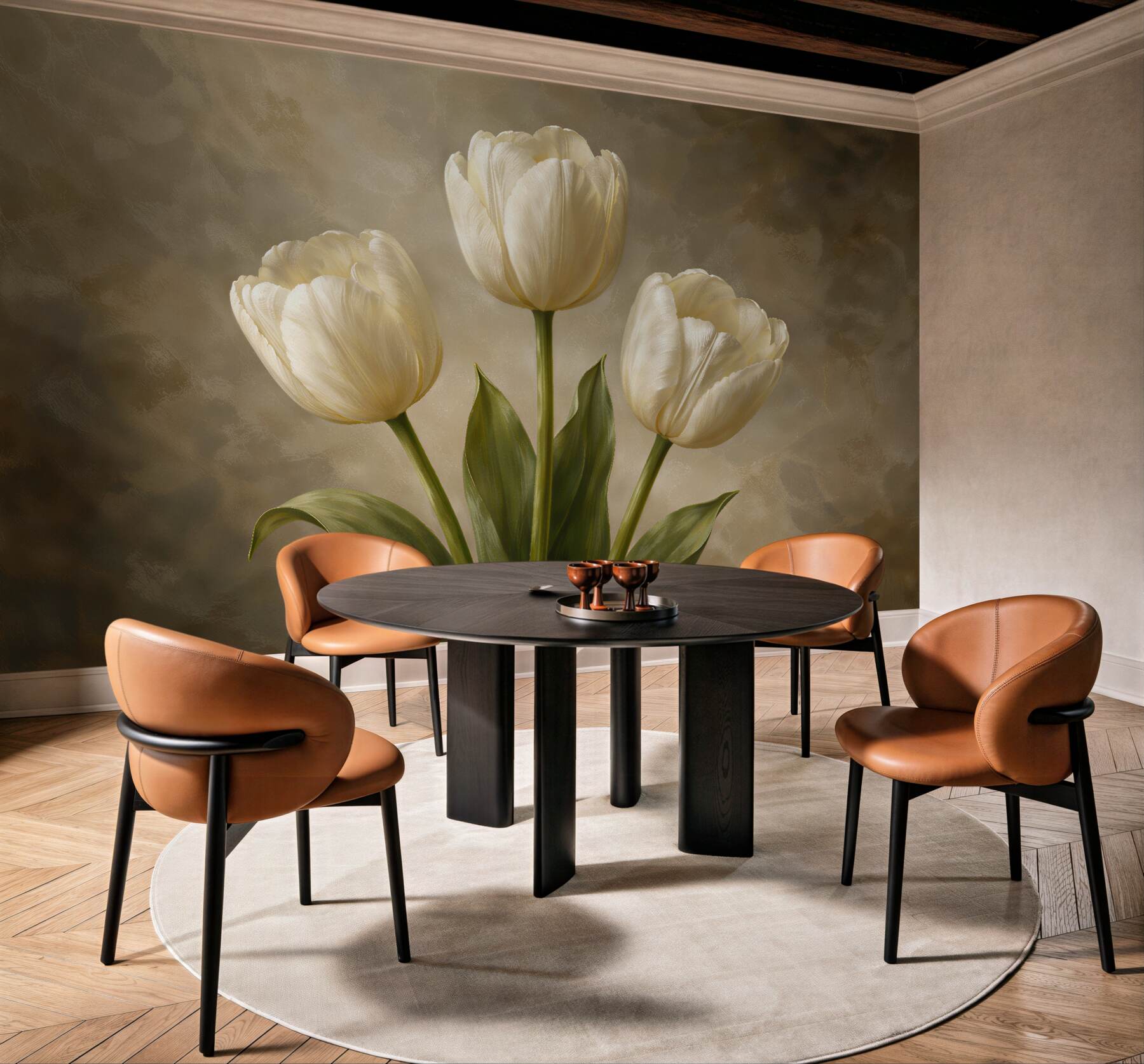 Fototapeta kremowe tulipany w eleganckim stylu?v23