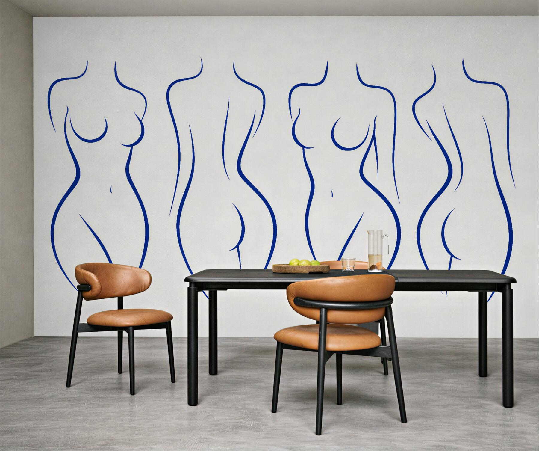 Fototapeta minimalistyczne kobiece sylwetki w błękicie?v23