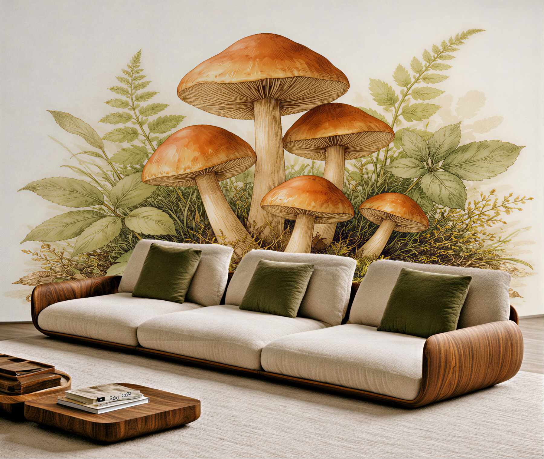 Fototapeta leśne grzyby w delikatnej ilustracji?v23